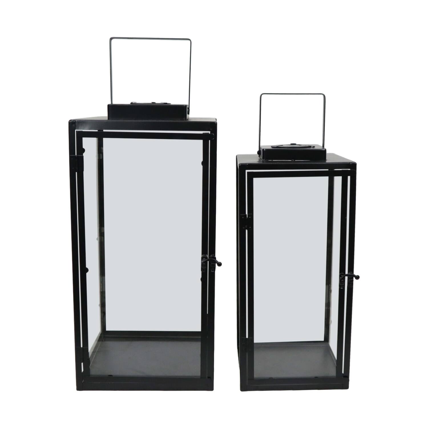 Lantern solar metal 22x22x46cm S2 - Black