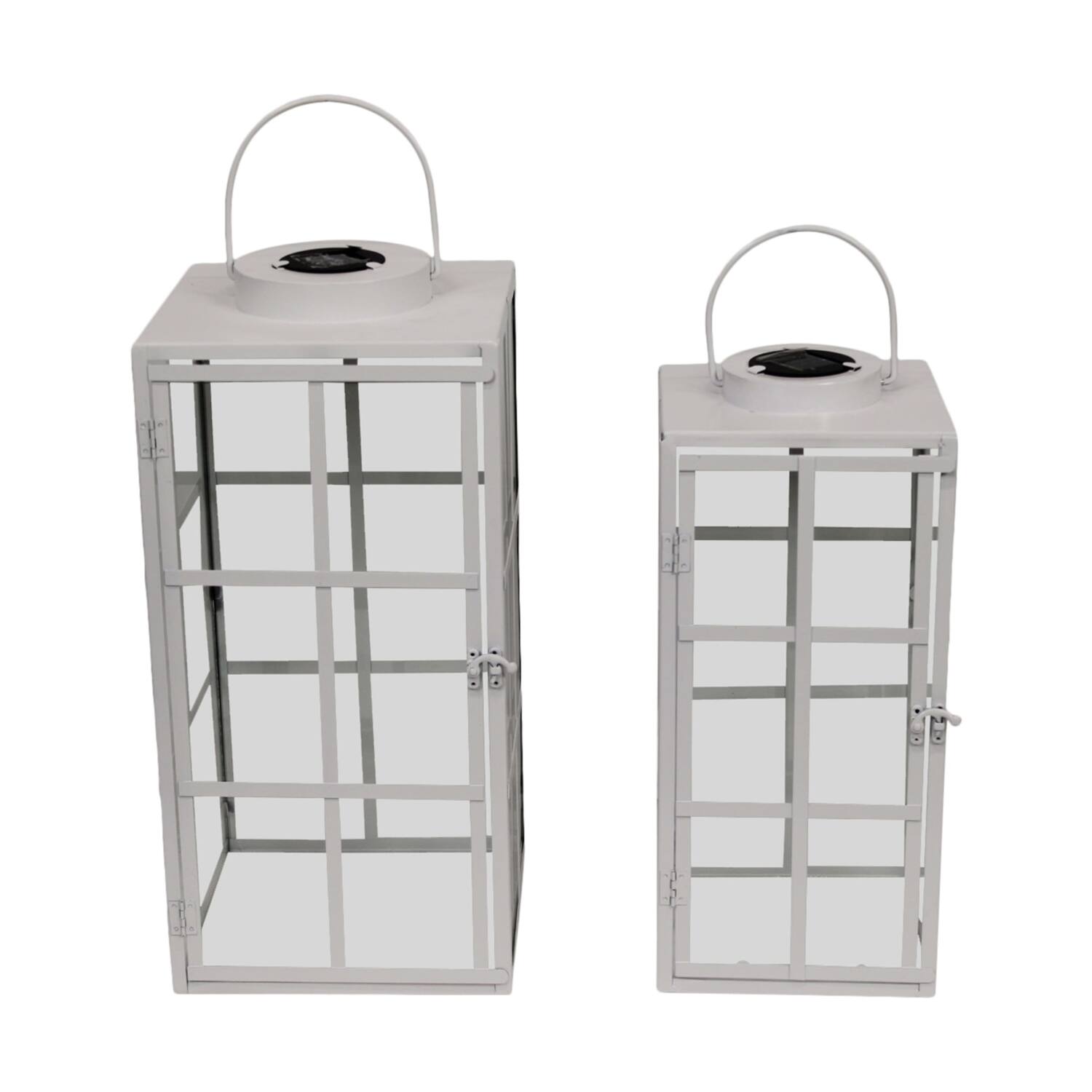 Lantern solar metal 22x22x46cm S2 - White