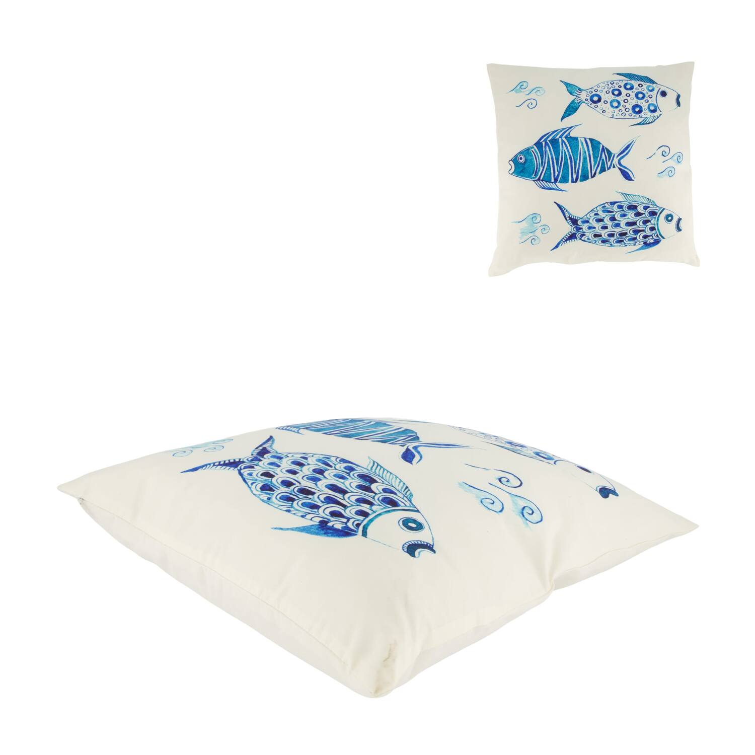 Cushion print fish canvas 45x45x8cm