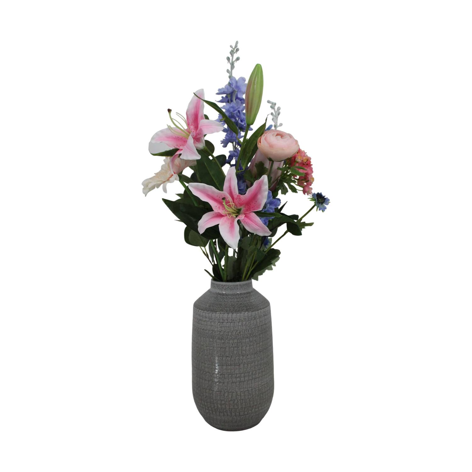 Flower box bouquet 9 stems protea passion artificial 78.9x19x10cm - Multi