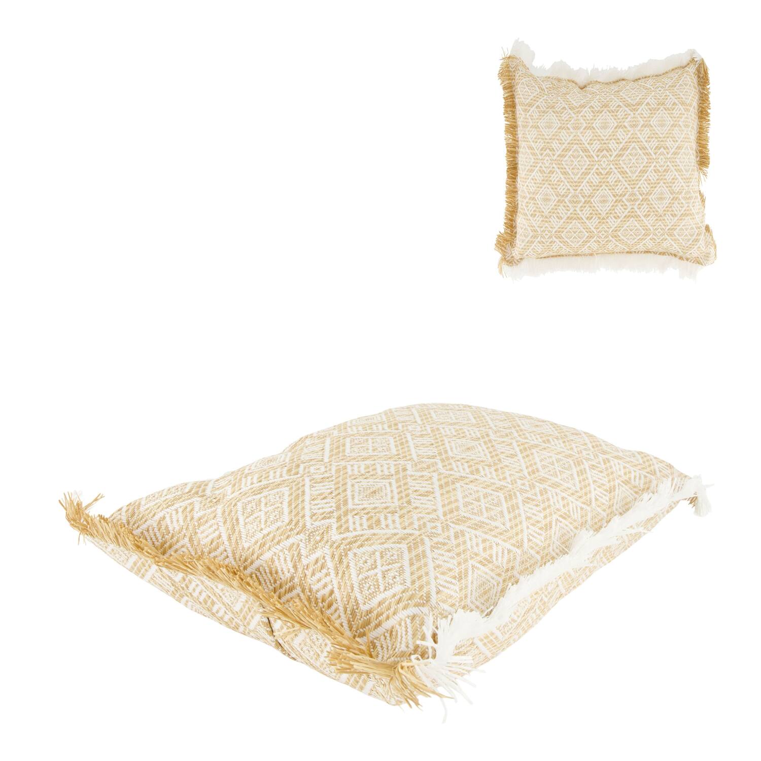 Cushion outdoor pp raffia 45x45x15cm