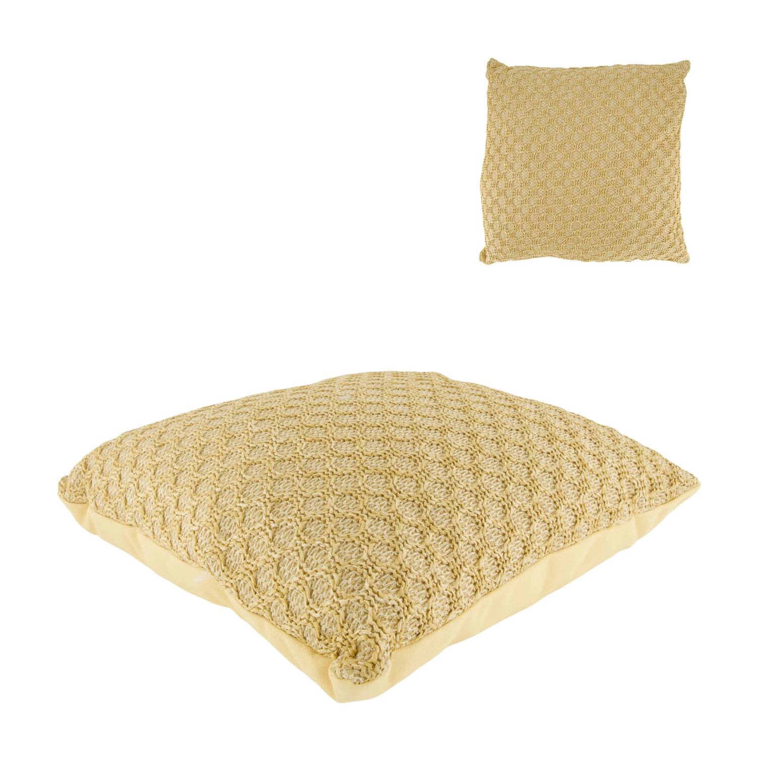 Cushion outdoor pp raffia 45x45x15cm
