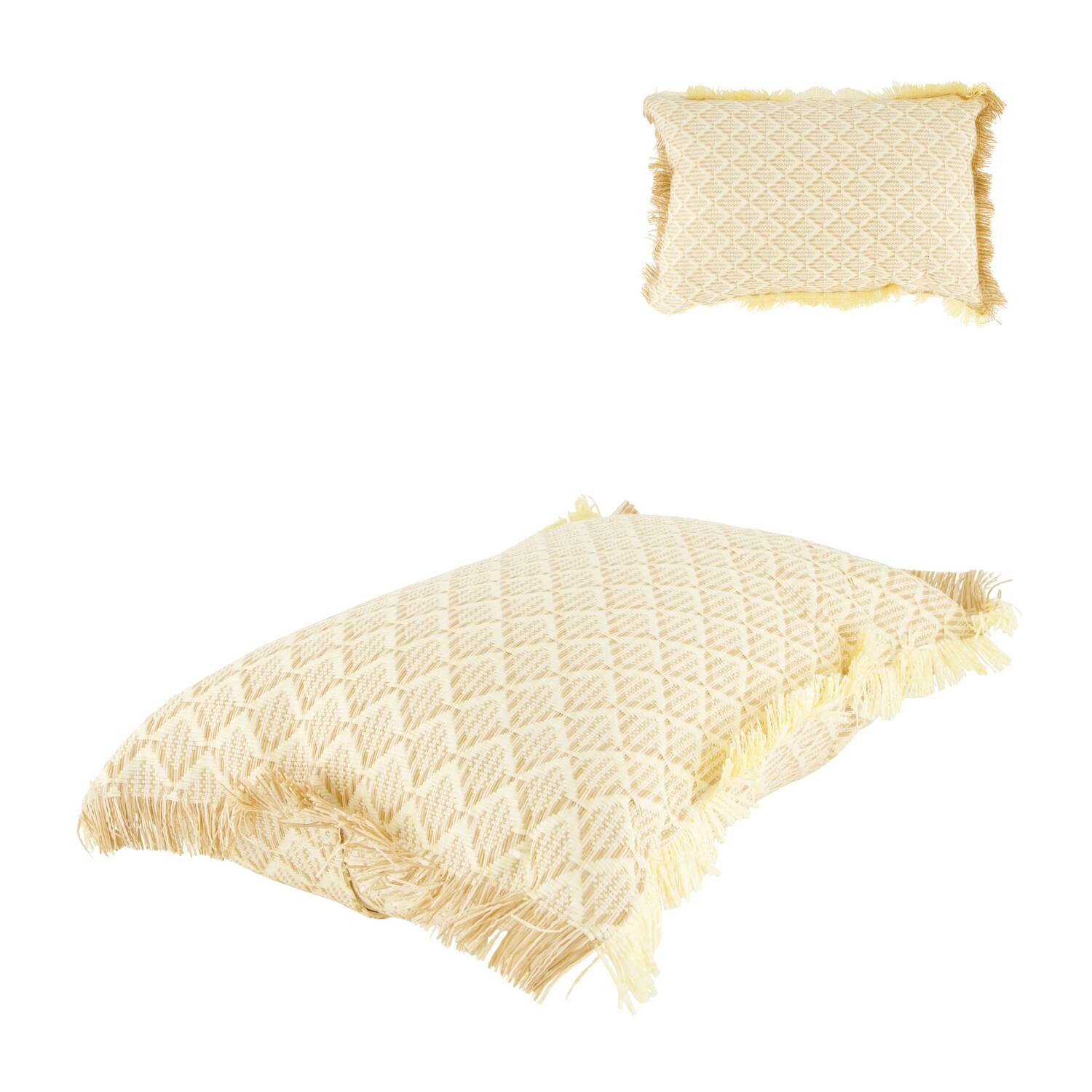 Cushion outdoor pp raffia 30x45x10cm
