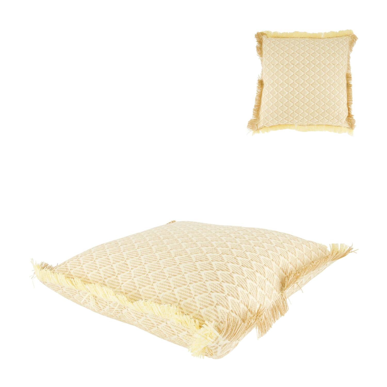 Cushion outdoor pp raffia 45x45x15cm