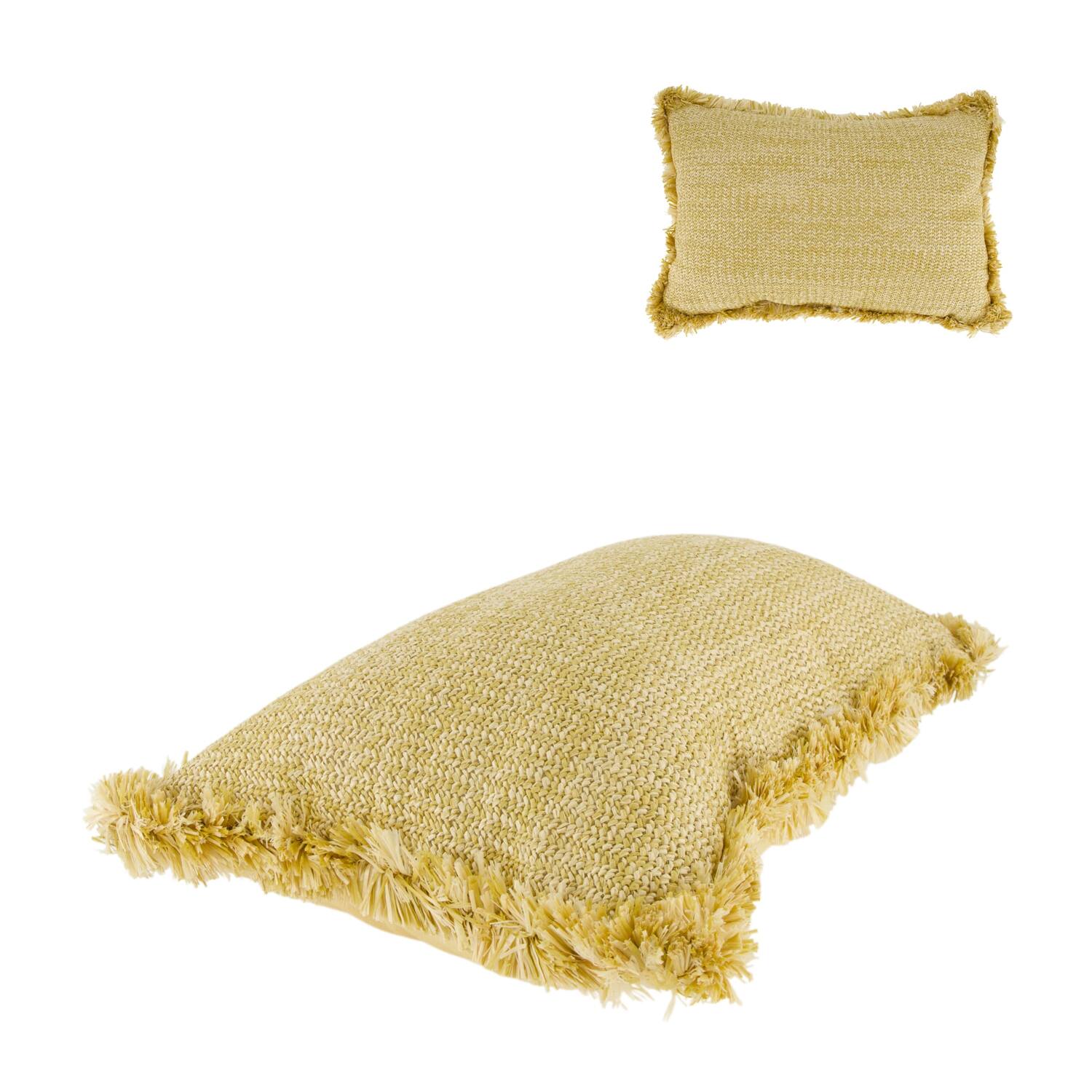 Cushion outdoor pp raffia 30x45x15cm
