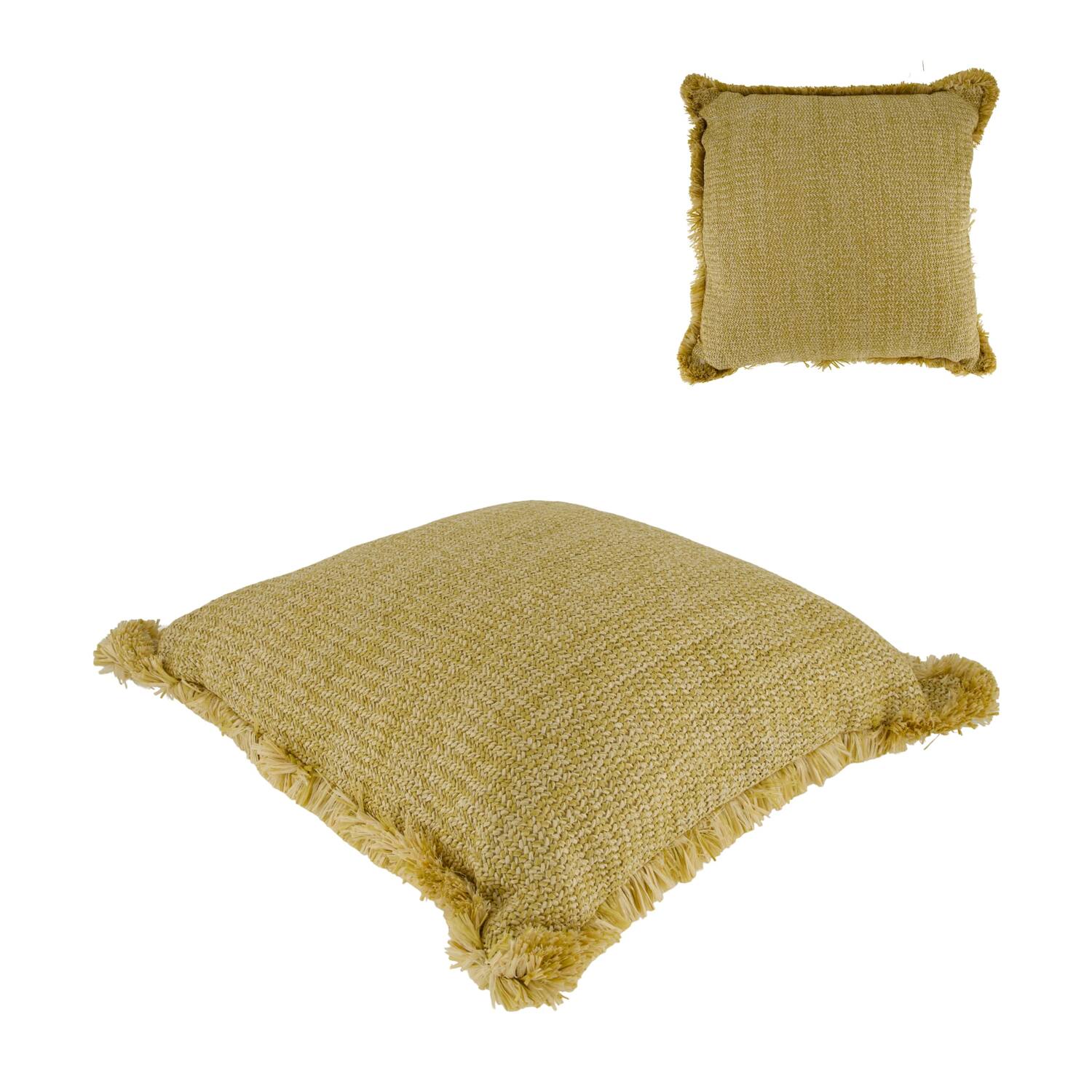 Cushion outdoor pp raffia 45x45x10cm