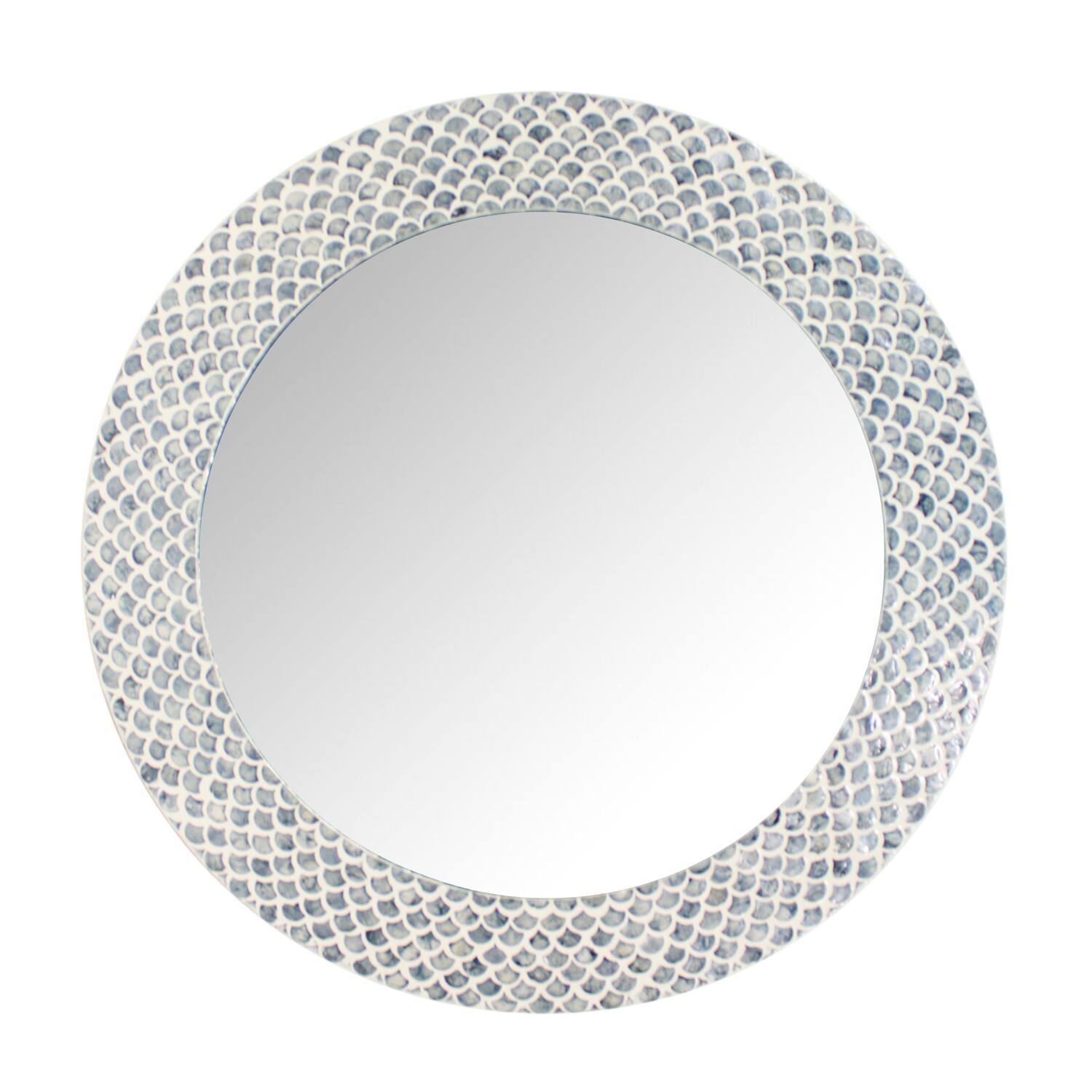 Mirror capiz  mdf 70x2x70cm - Blue