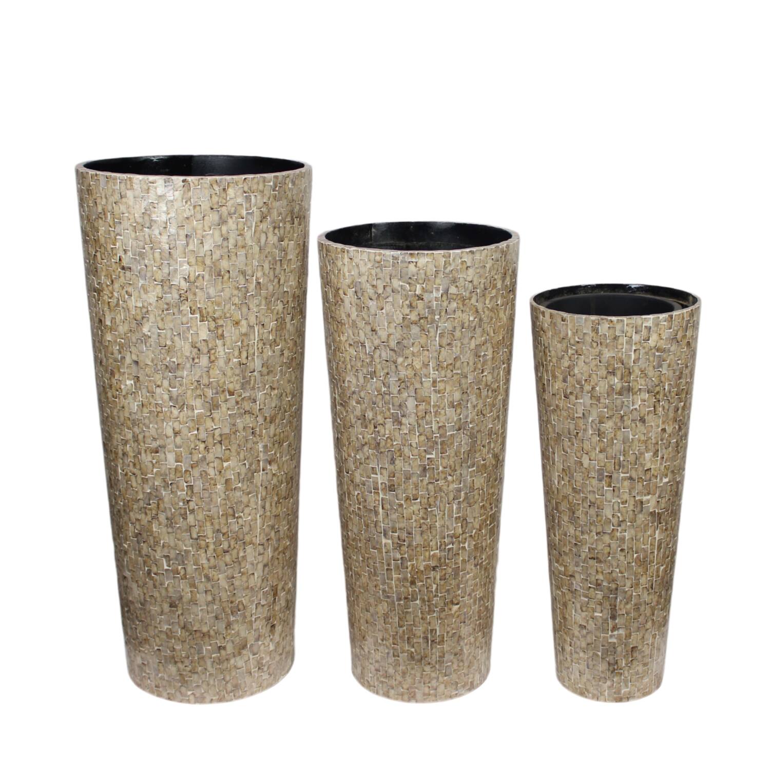 Vase capiz  mdf 38x38x91.5cm  - Brown