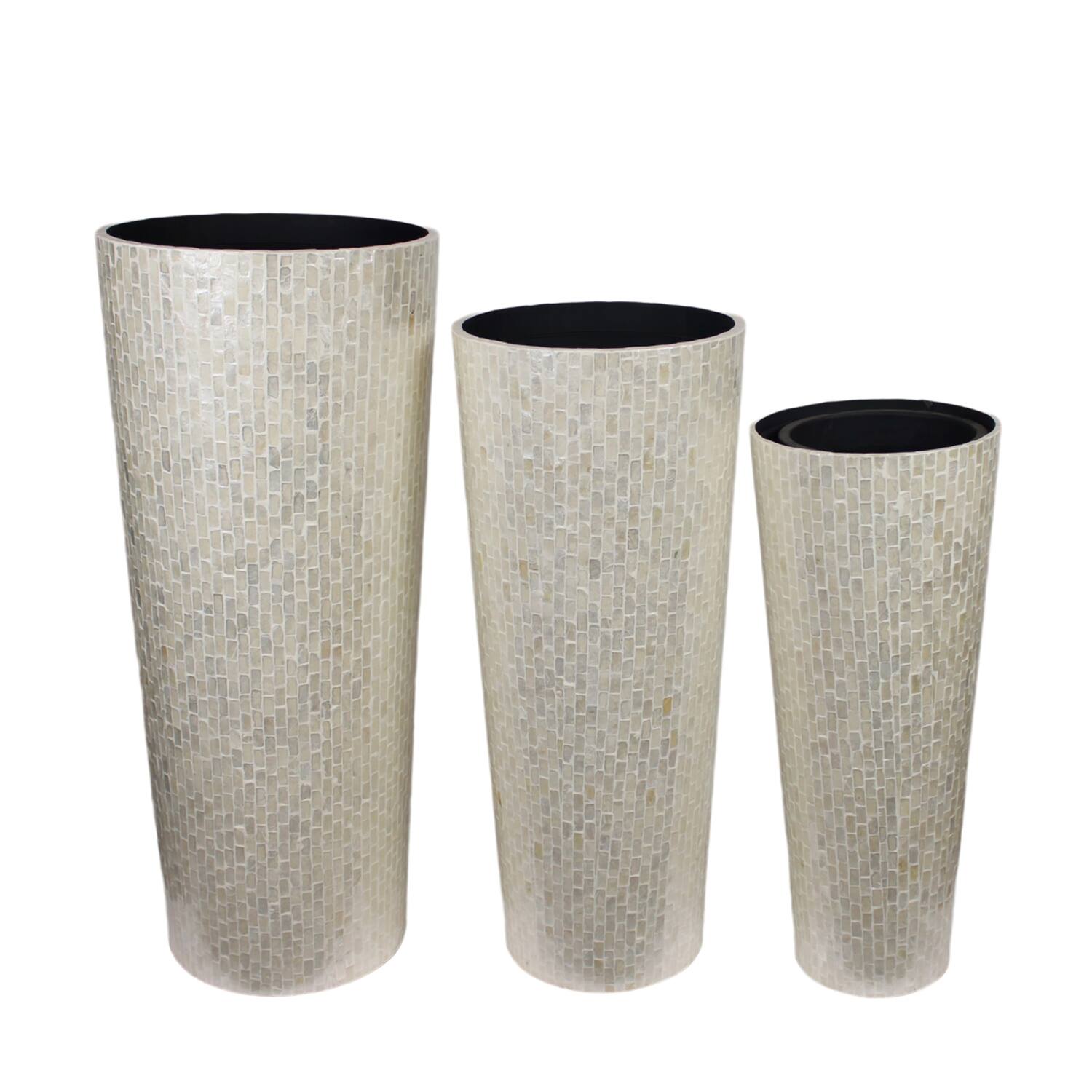 Vase capiz / mdf 38x38x91.5cm S/3