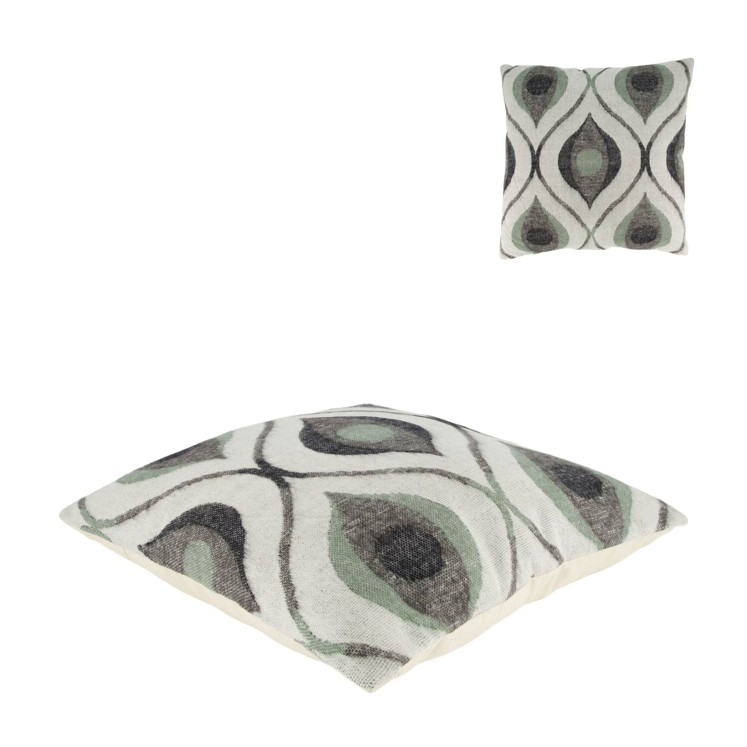 Cushion graphic pattern acrylic 45x45x9cm - Grey