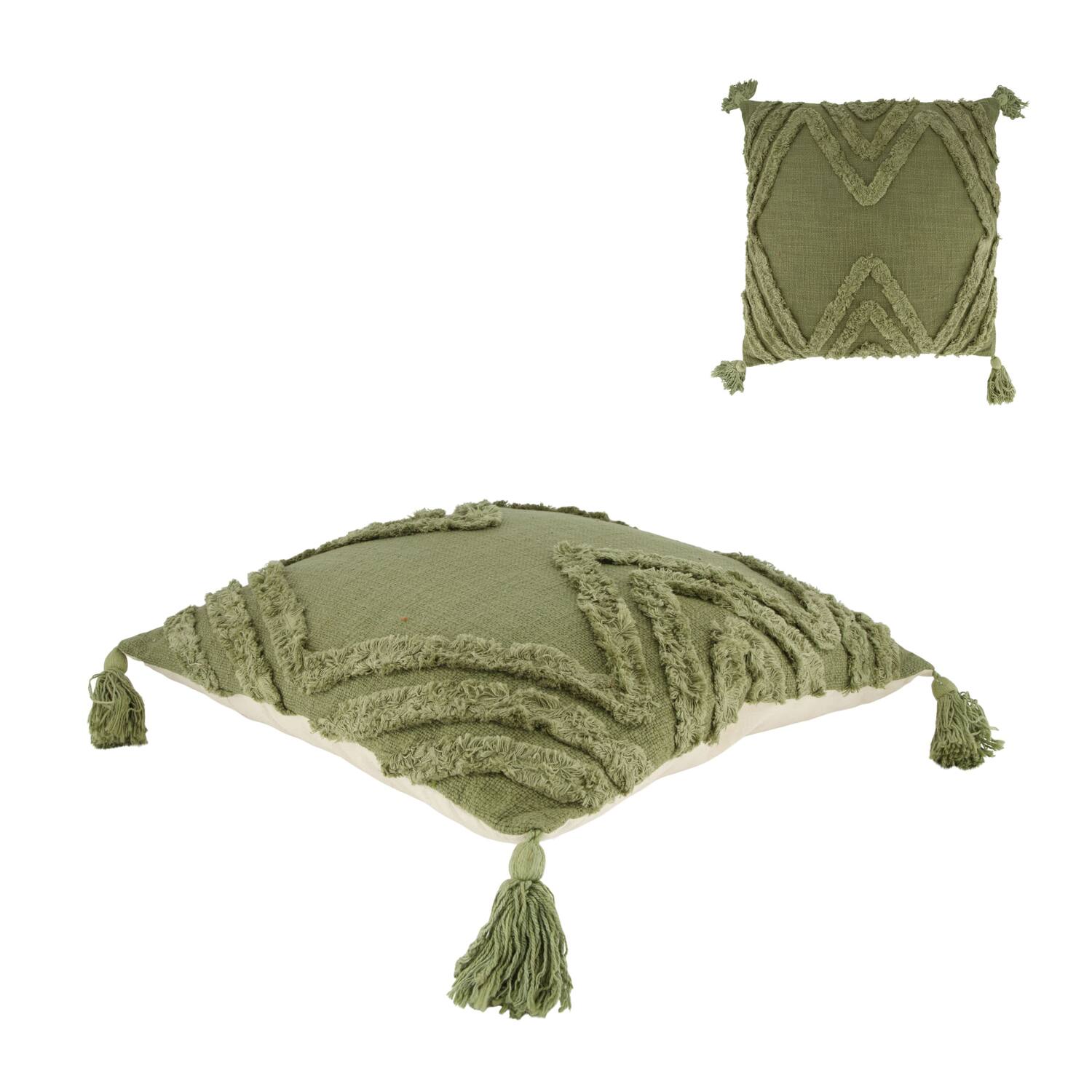 Cushion tufted pattern cotton 45x45x9cm