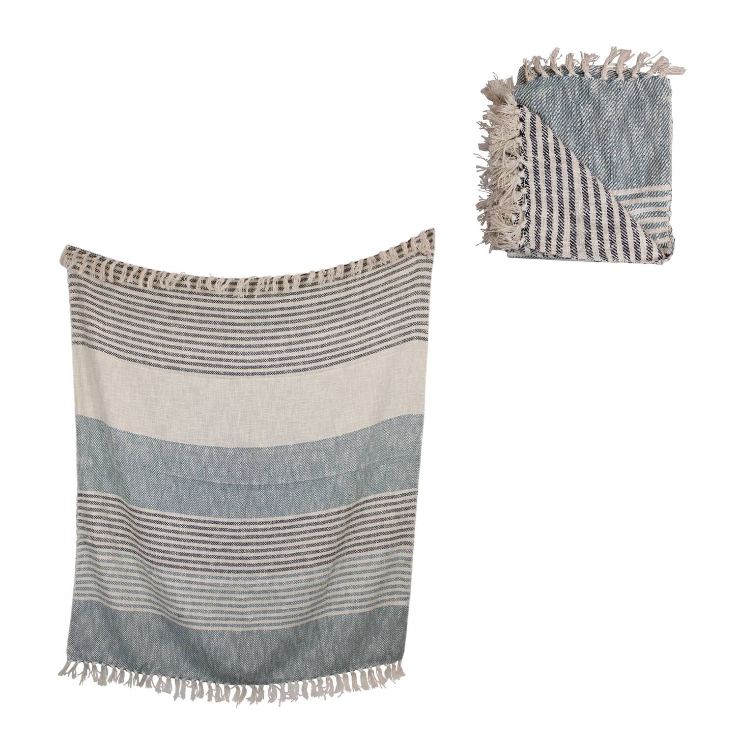 Plaid striped cotton 125x150x0.5cm