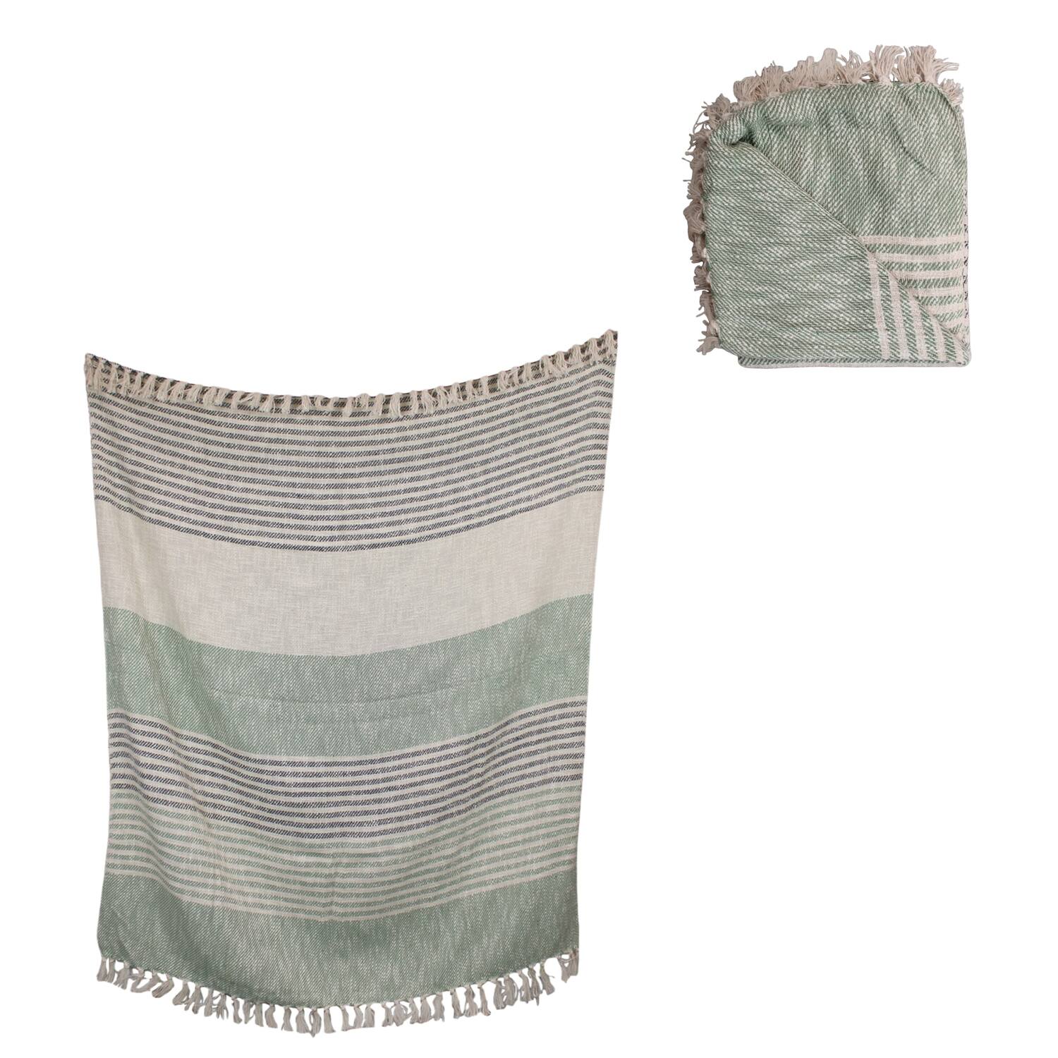 Plaid striped cotton 125x150x0.5cm