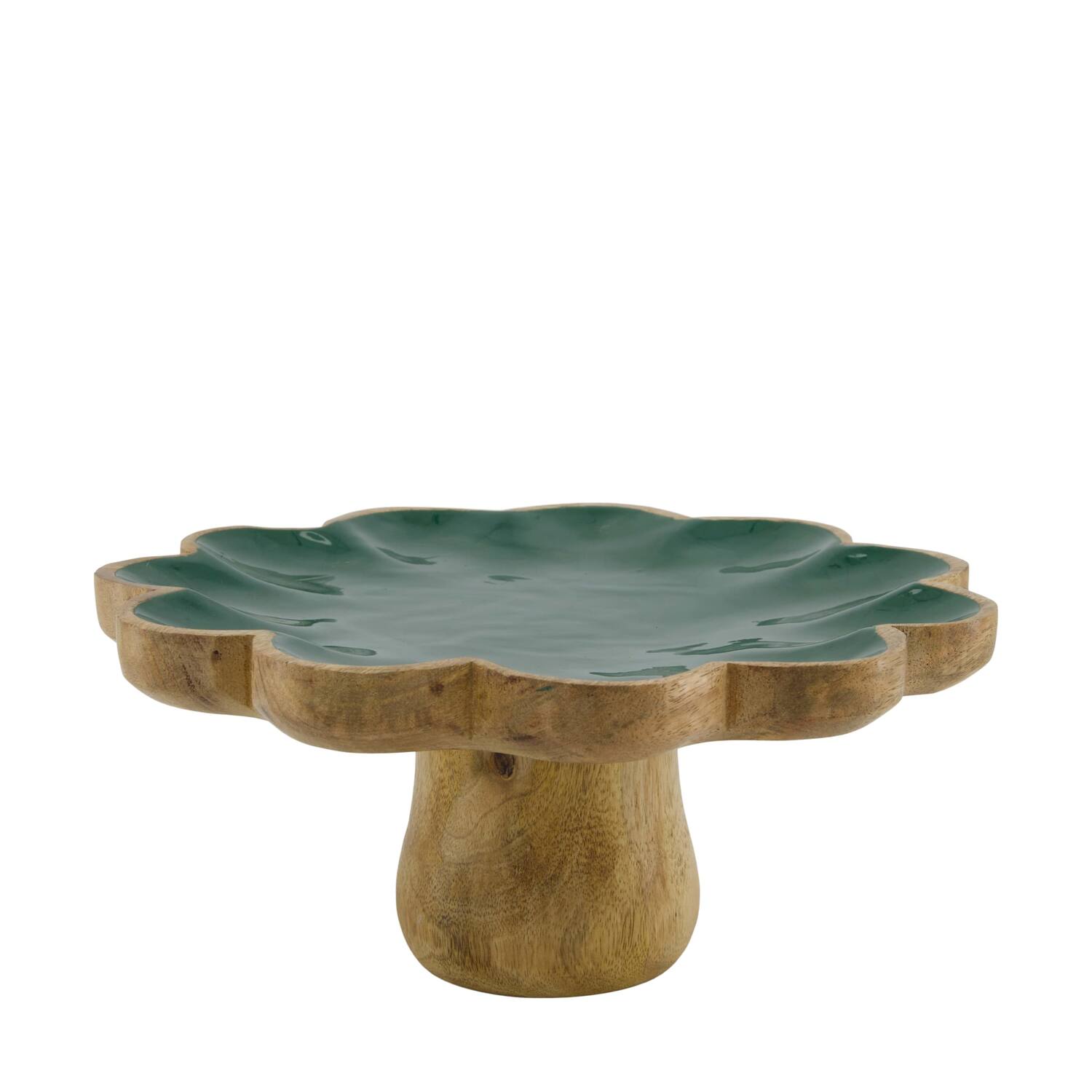 Plate cake stand mango wood 28x28x12.5cm