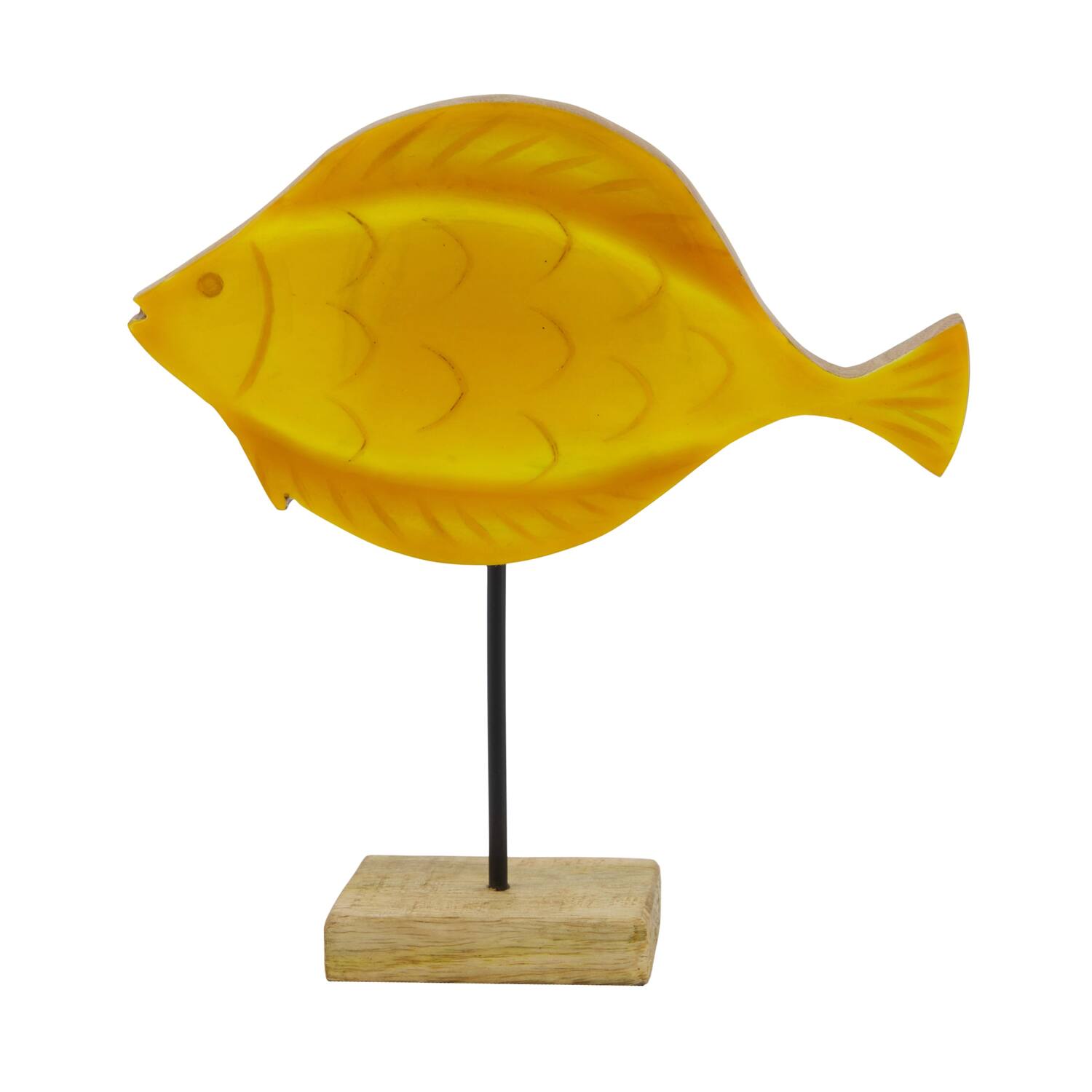 Statue fish mango wood 20x5x21cm