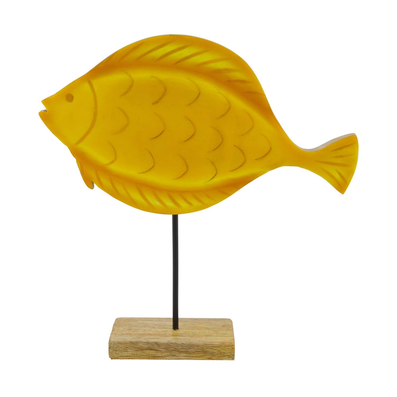Statue fish mango wood 25x5x26cm