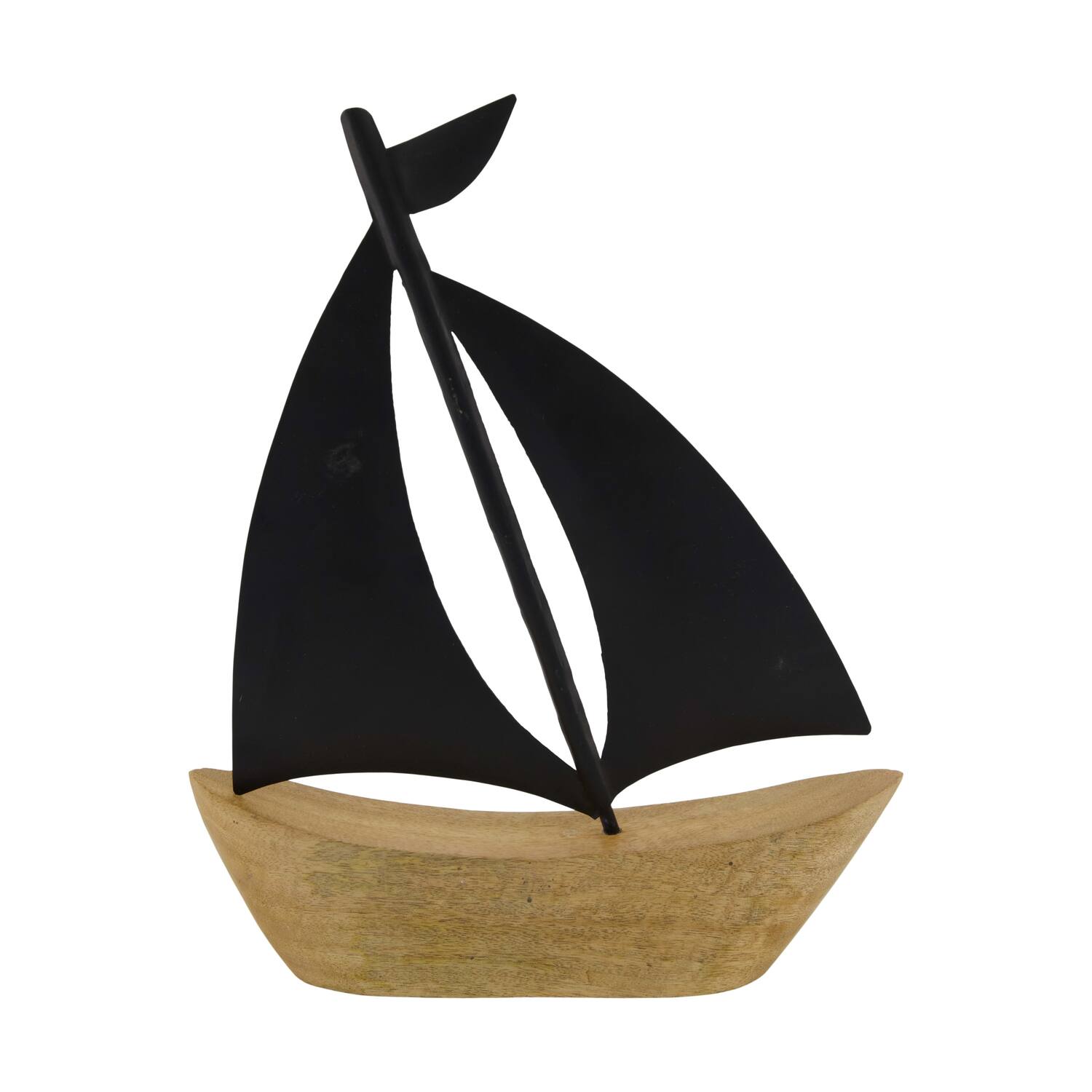 Boat mango wood with metal 28x4.5x35cm - Natural
