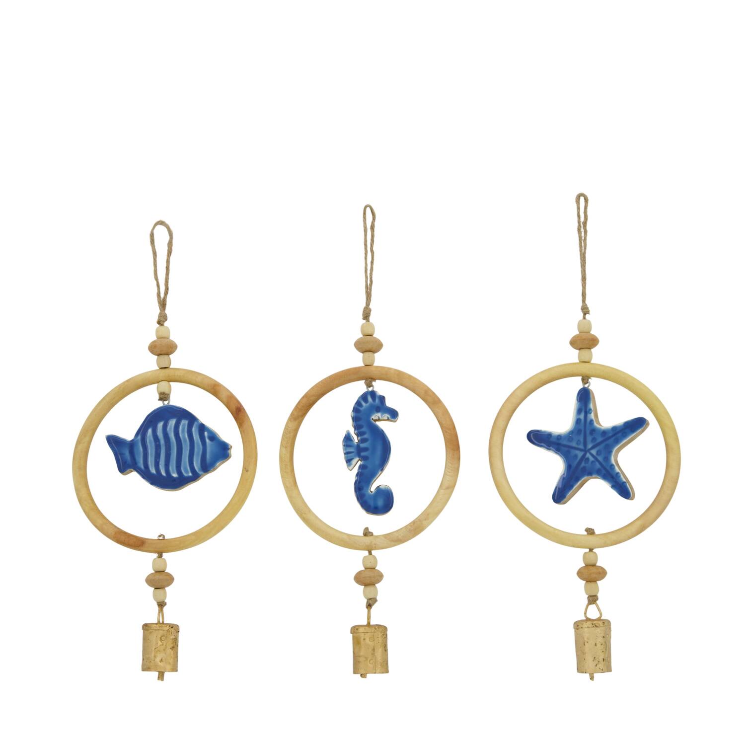 Hanger fish / seahorse / starfish mango wood 15x1.5x38cm A/3