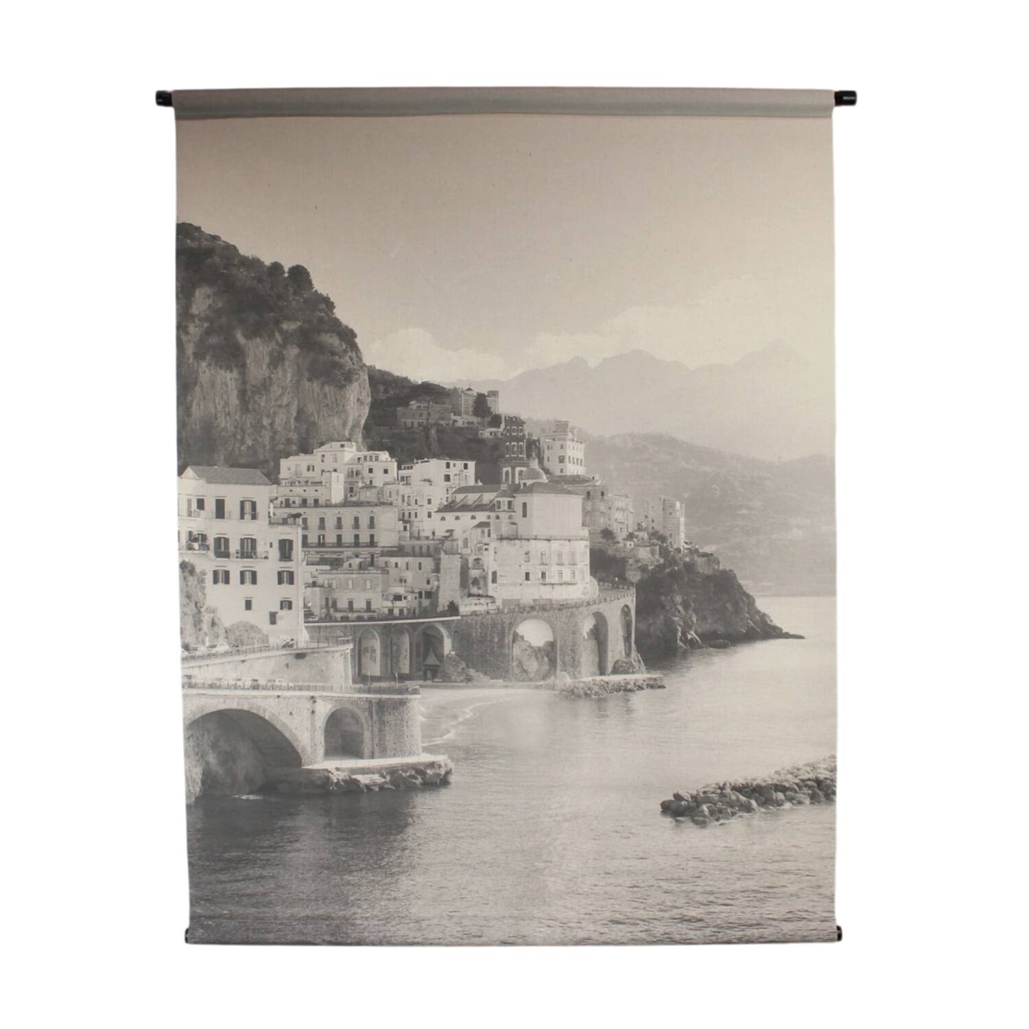 Wall art with metal frame linen 117x3x147cm - Black
