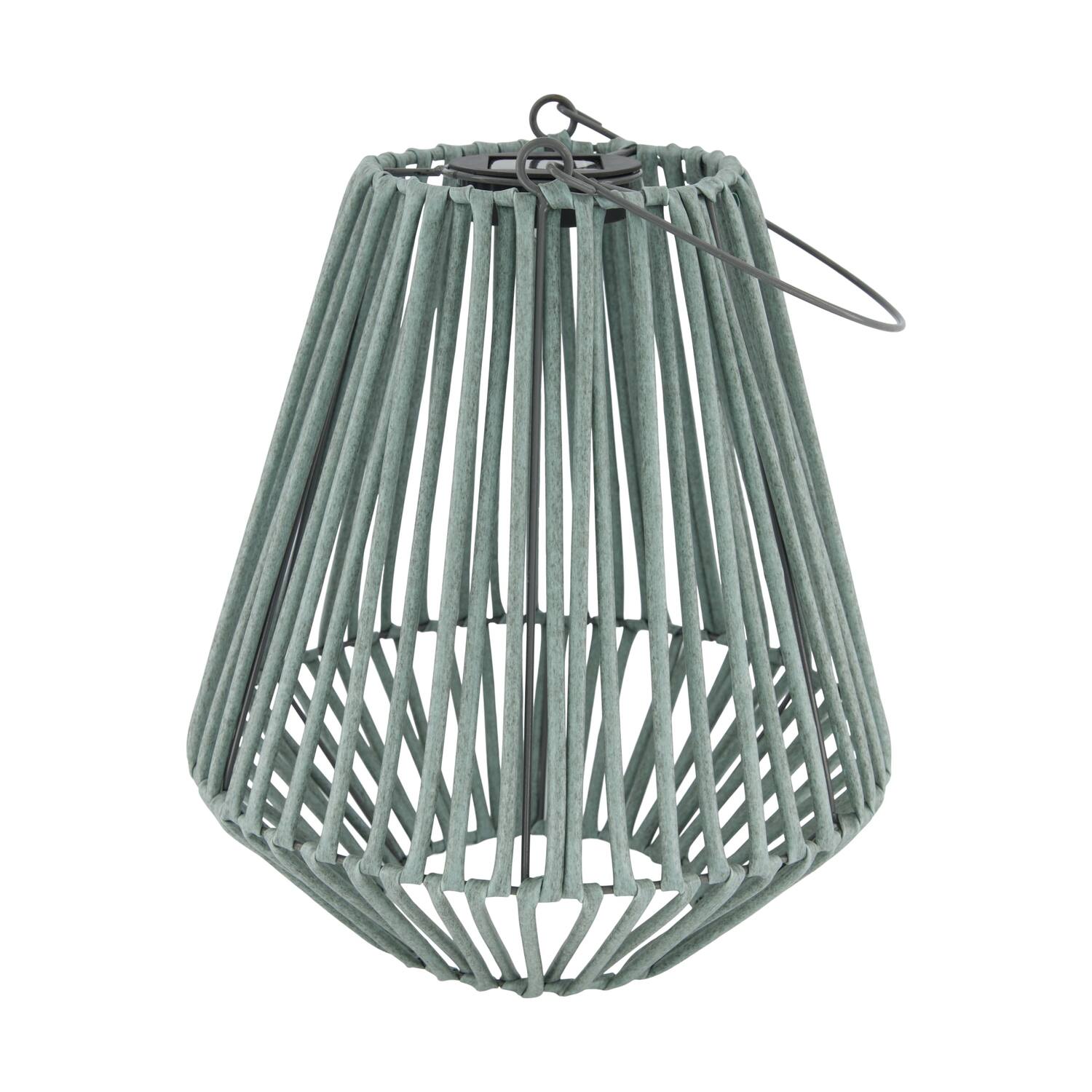 Lantern solar wicker pp 26x26x30cm