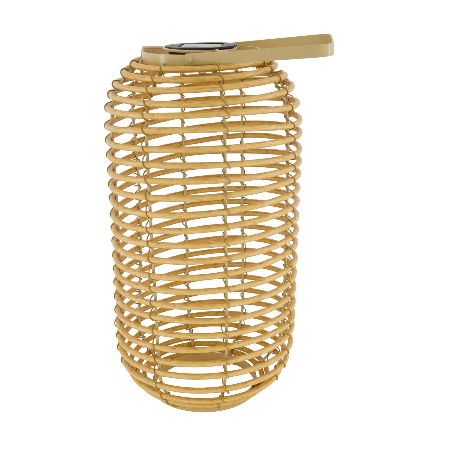 Lantern solar wicker pp 18x18x35cm - Natural