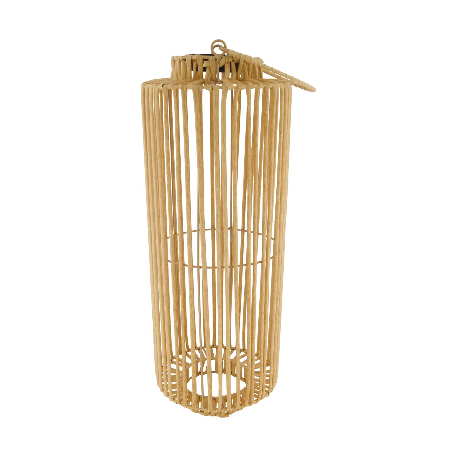 Lantern solar wicker pp 18x18x48cm - Natural