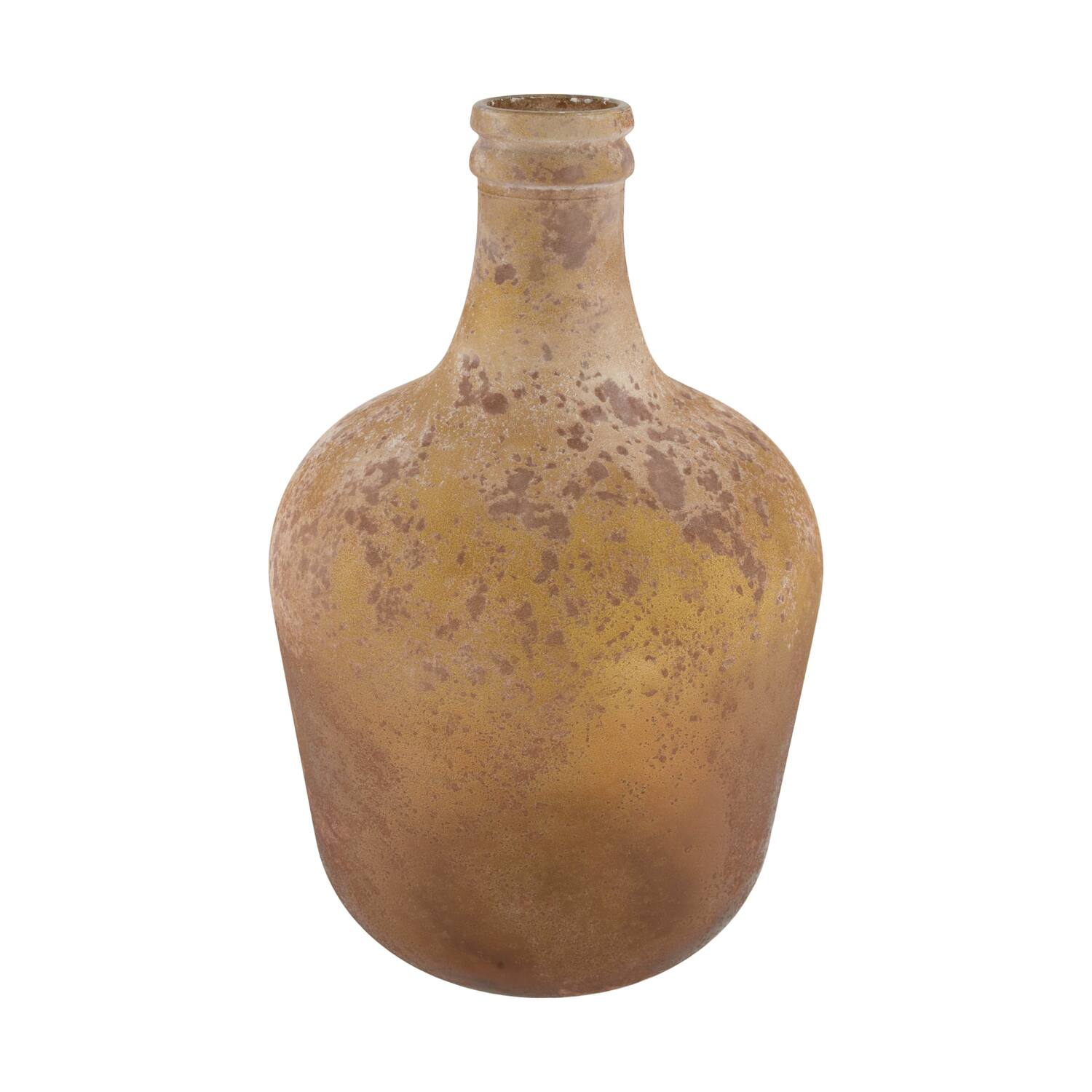 Bottle recycled glass 27x27x42cm - Brown