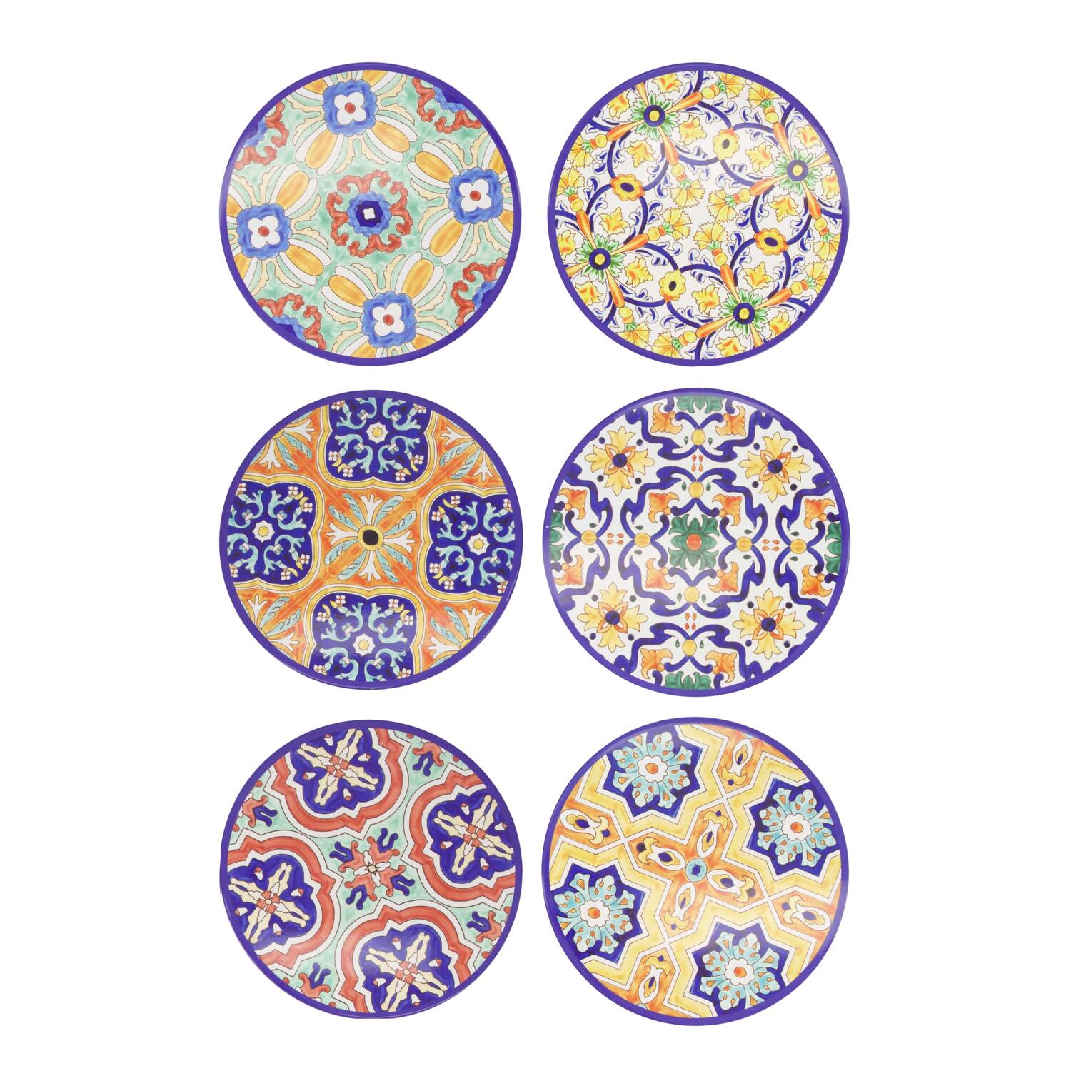 Placemat round with cork back ceramic 25x25x0.8cm - Multi