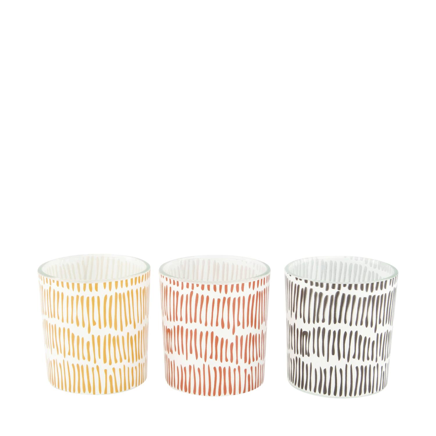 Tealight holder glass 7.3x7.3x8cm  - Multi