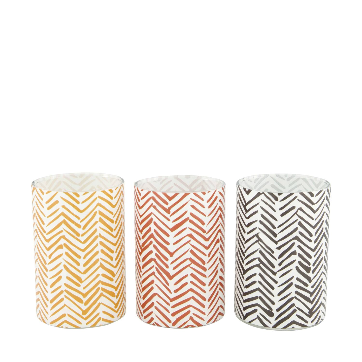 Tealight holder glass 8x8x12cm  - Multi