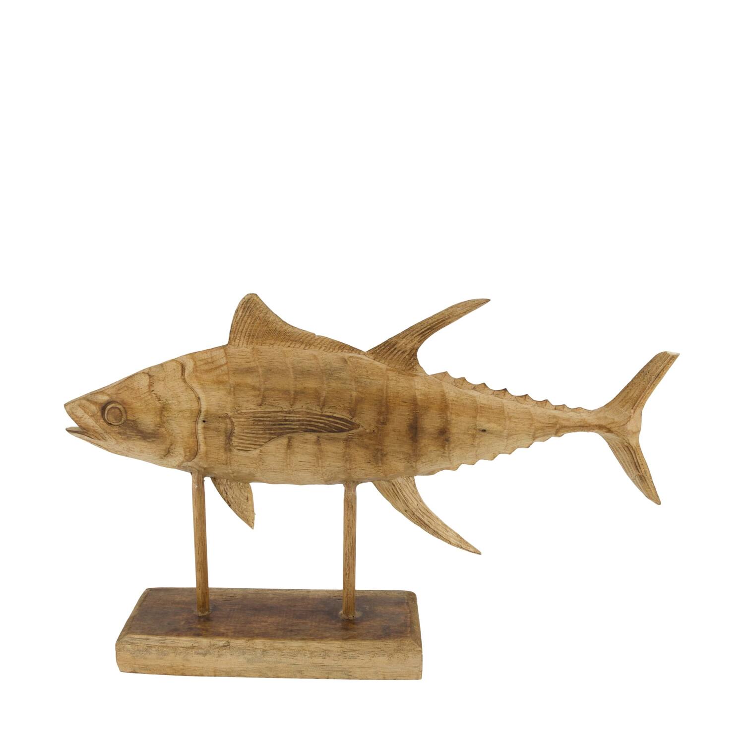 Statue fish albizia wood 58x11x37cm