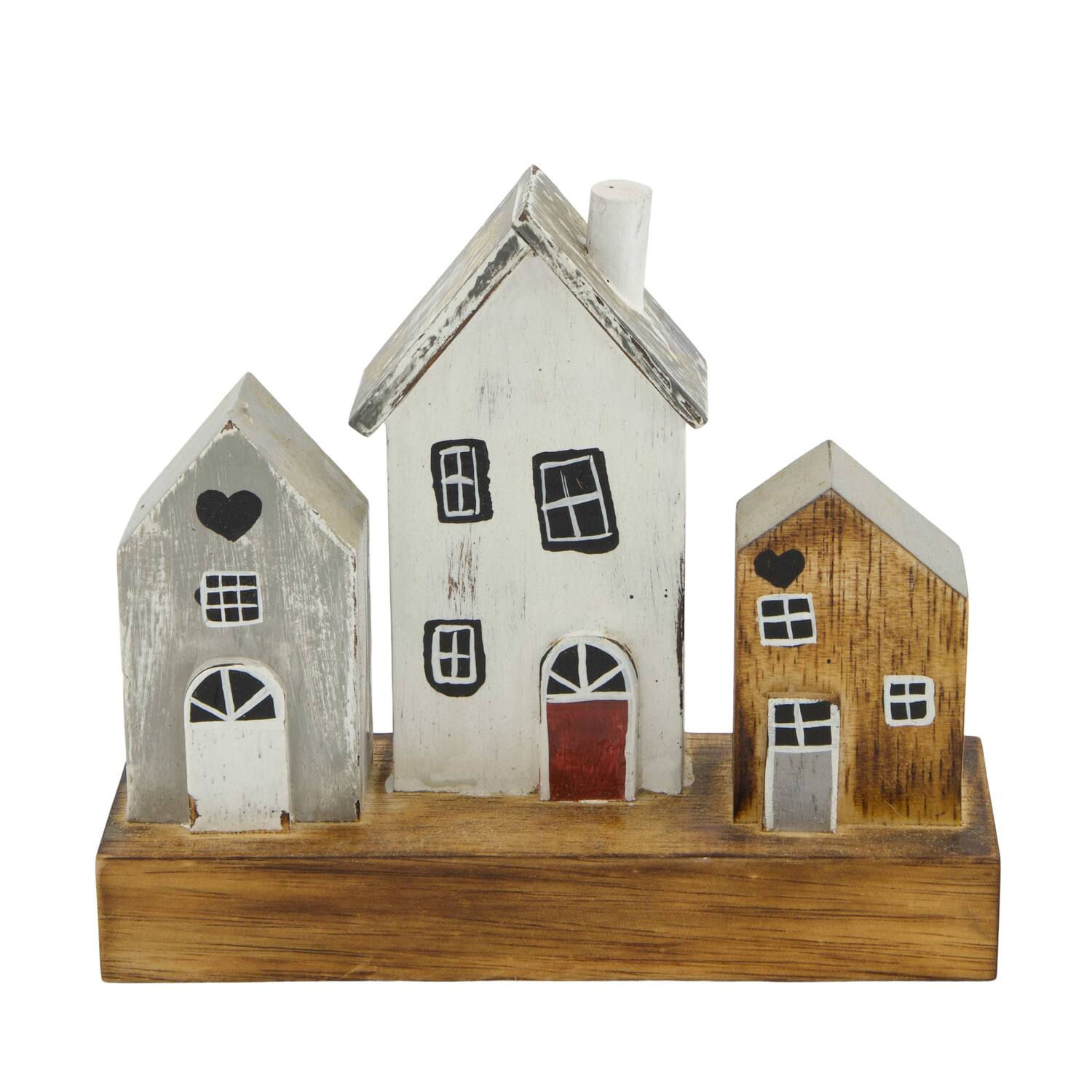 House albizia wood on feet 18x6x16cm - Natural