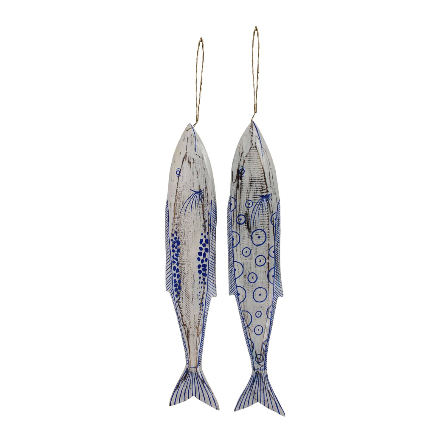 Hanger fish albizia wood 15x2x78cm A/2