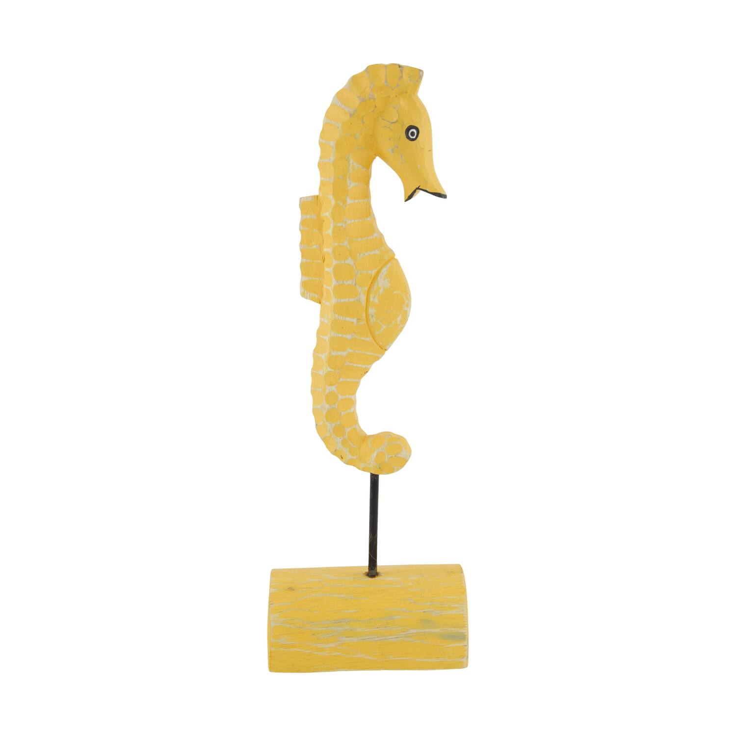 Statue seahorse albizia wood 13x9x38cm