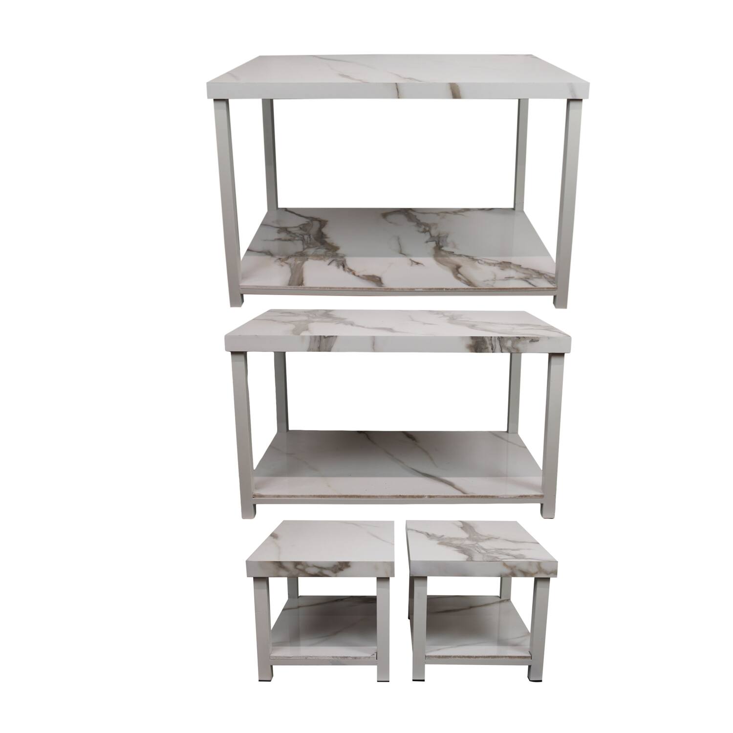 Table rectangular presentation table metal 118x78x78cm  - White