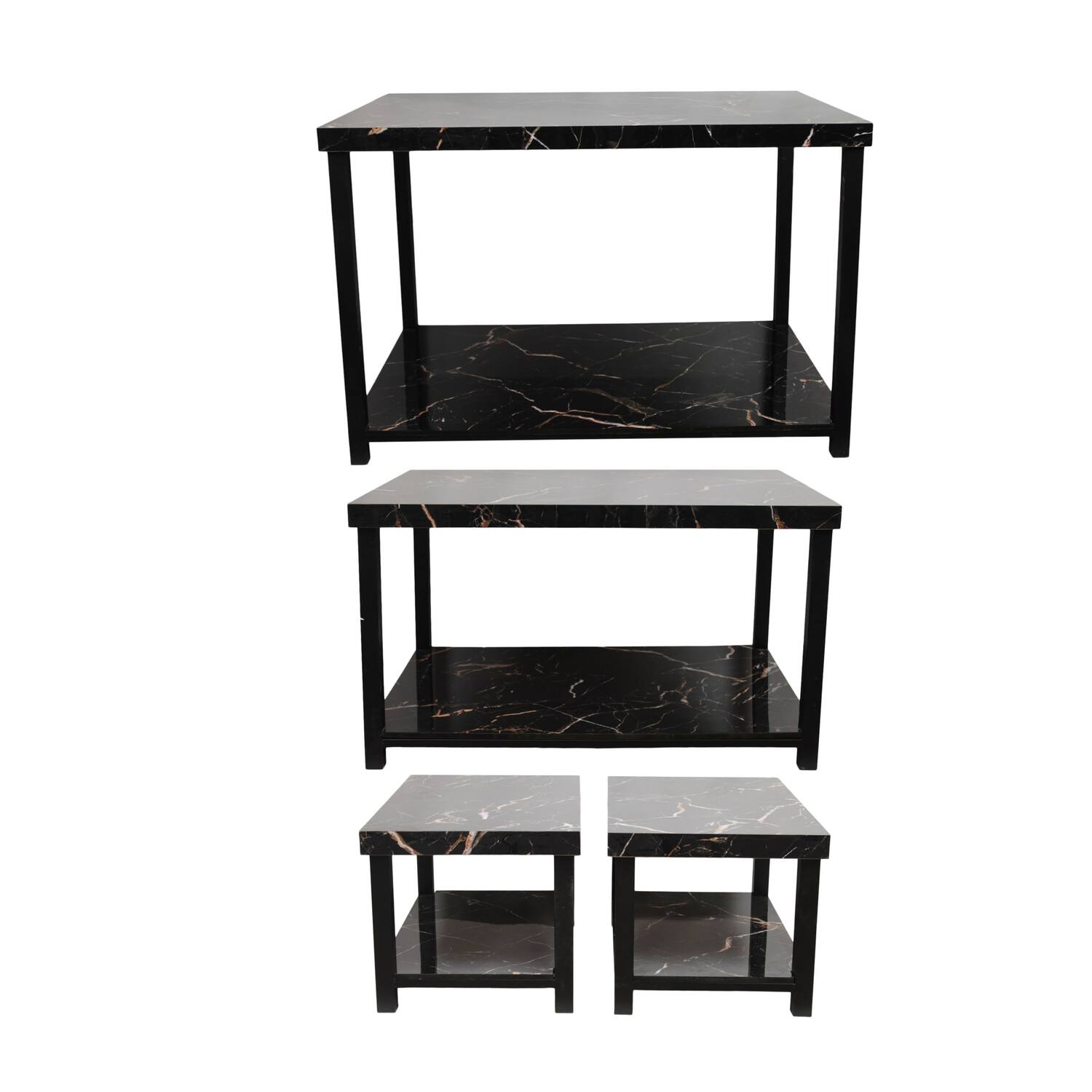 Table rectangular presentation metal 118x78x78cm  - Black