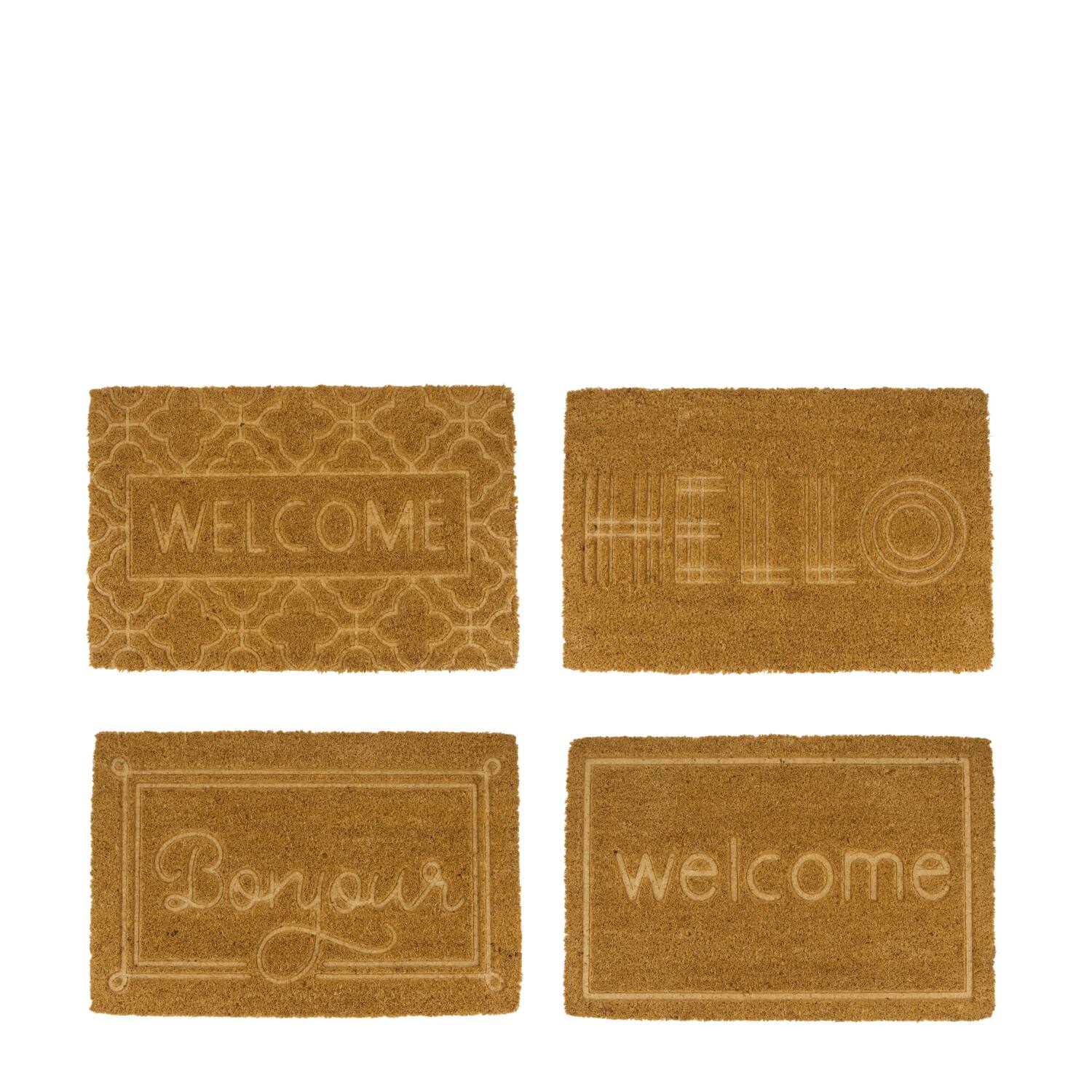 Mixed doormat coco engraved Welcome on pallet 58x38x1.5cm