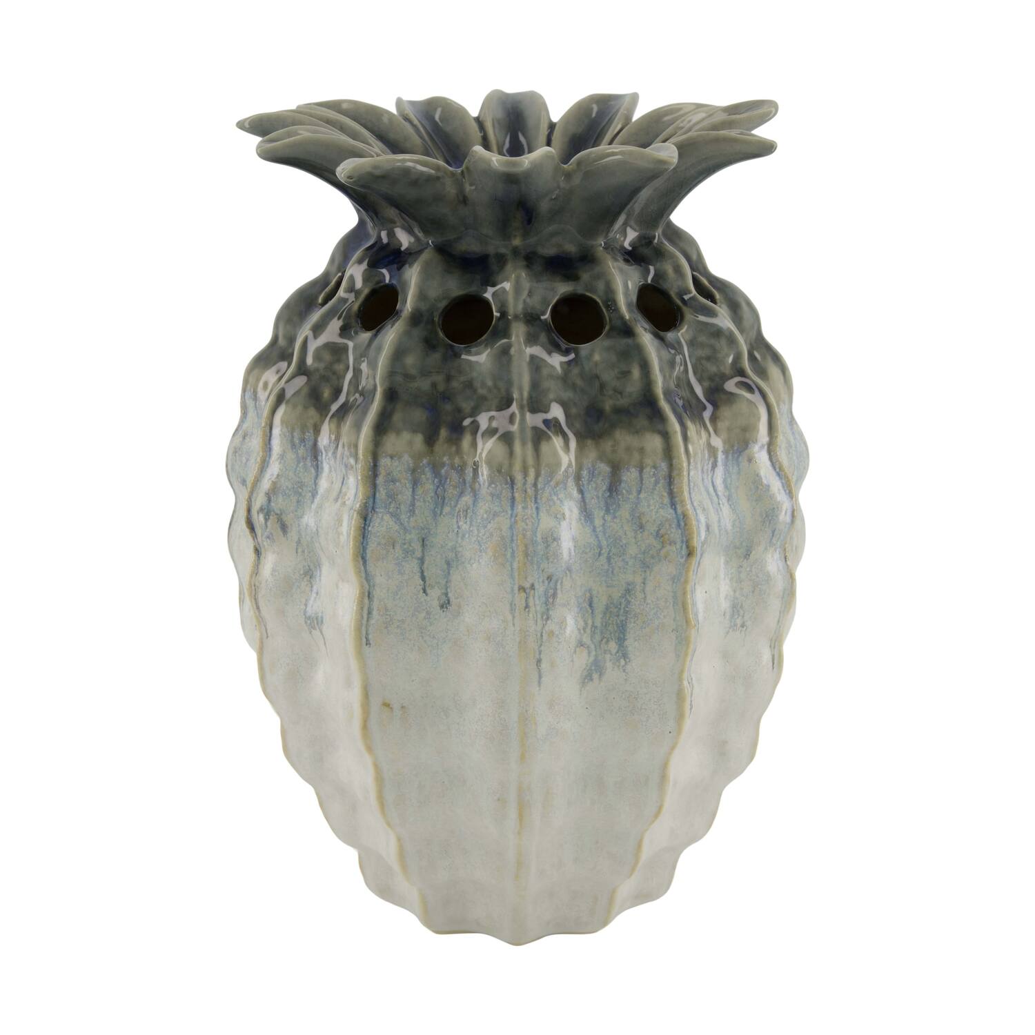 Vase pineapple ceramic 24x24x34cm - White
