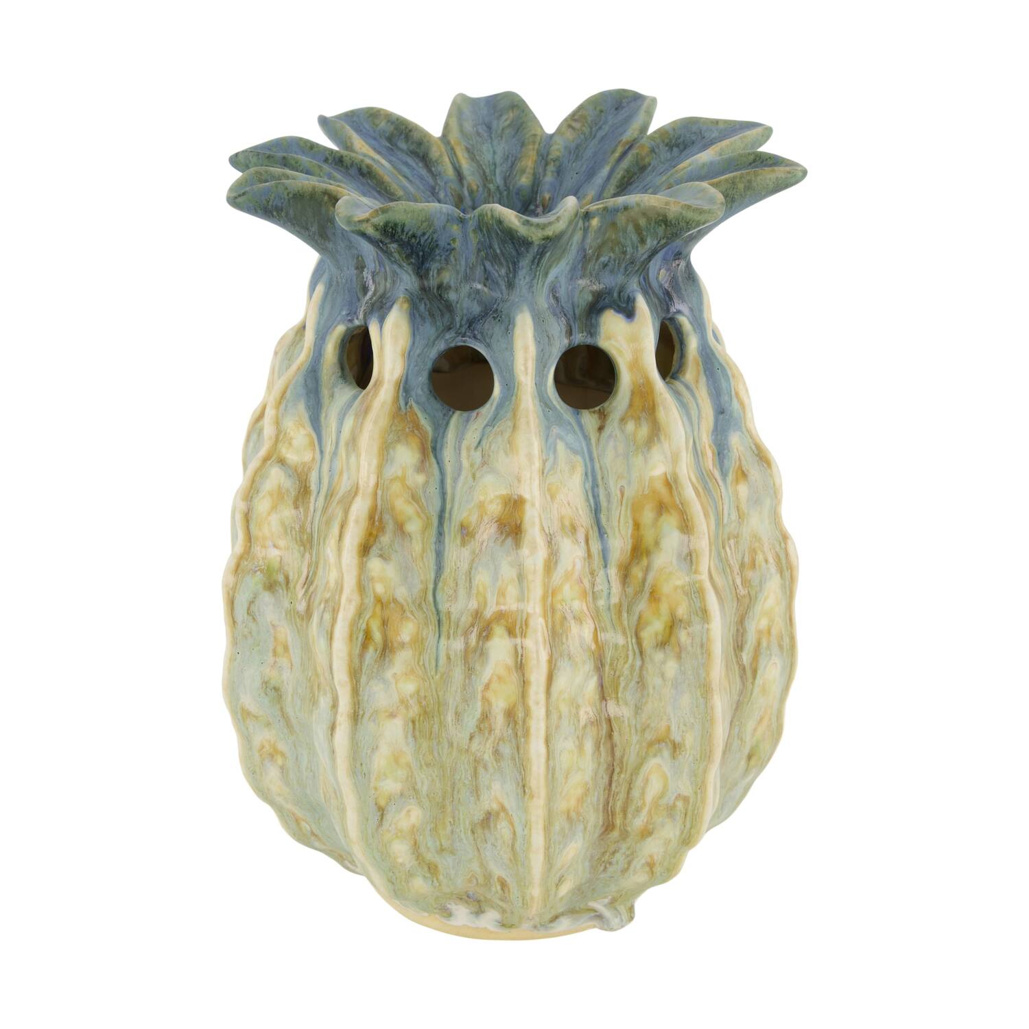 Vase pineapple ceramic 19x19x25cm - Blue