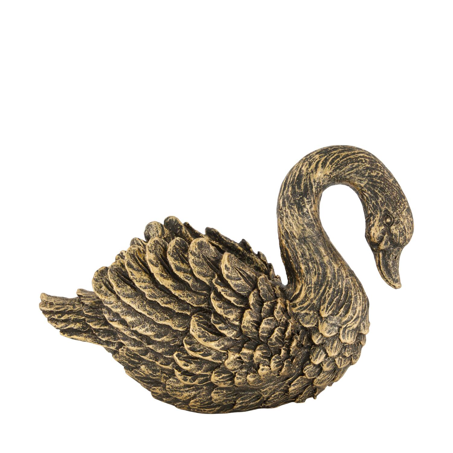 Planter swan polyresin 27.5x15x19cm