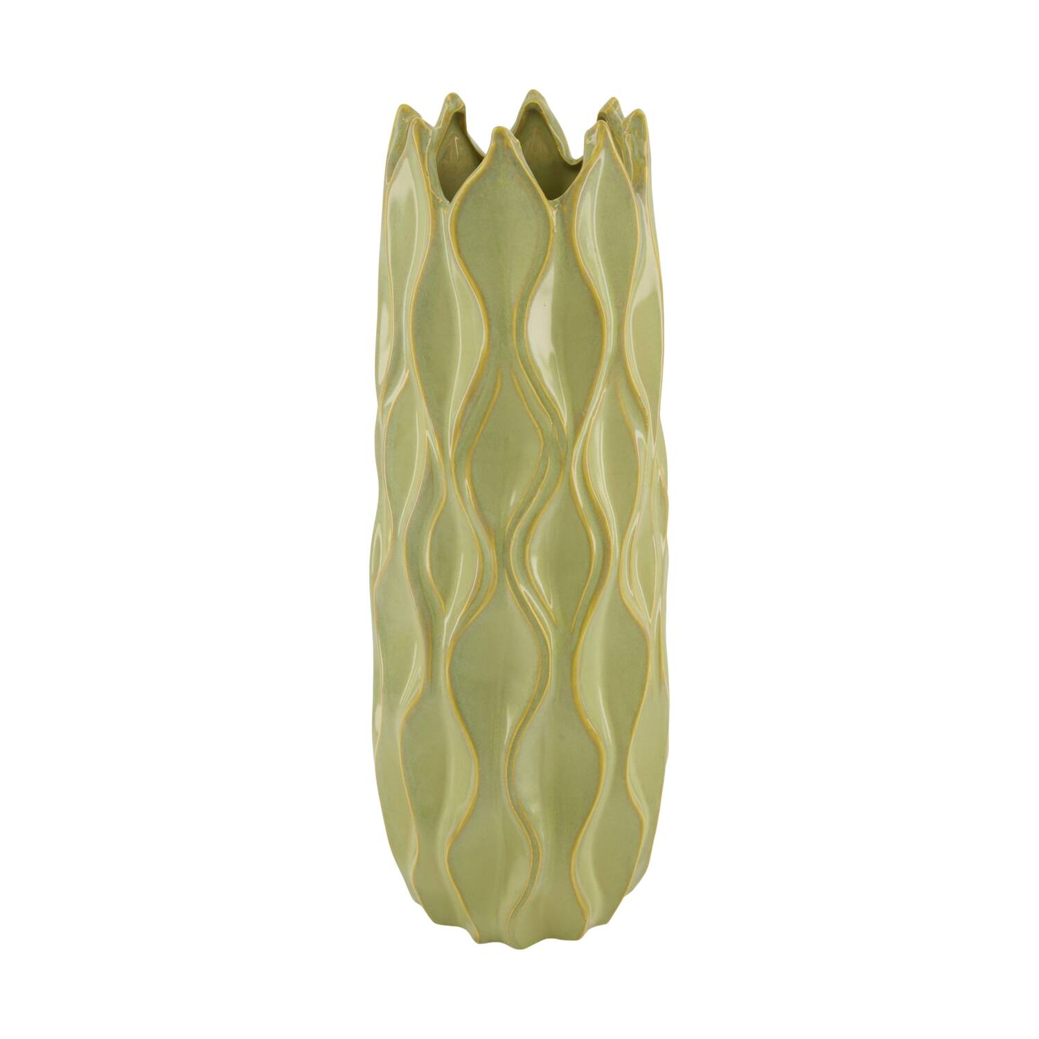 Vase ceramic 15x15x40.5cm - Green
