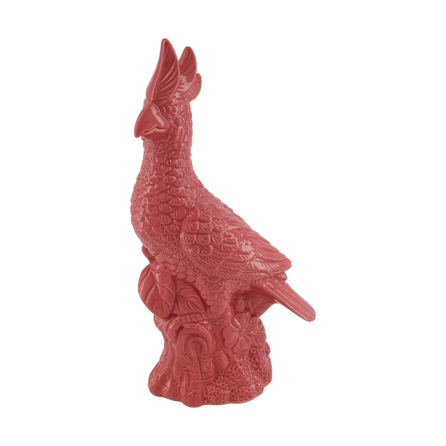 Statue bird ceramic 23x13x45cm - Pink