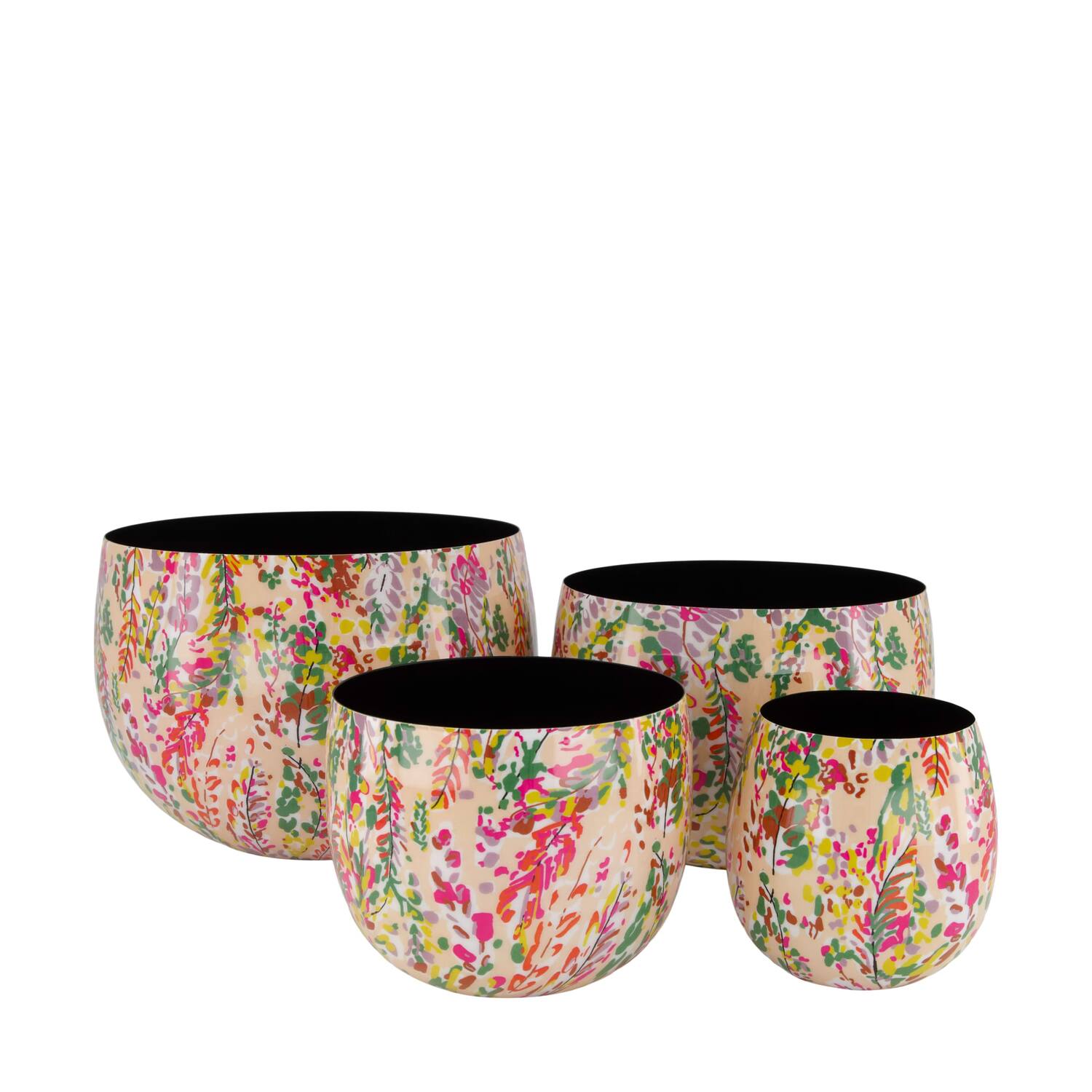 Planter leaves metal 23x23x17cm  - Pink