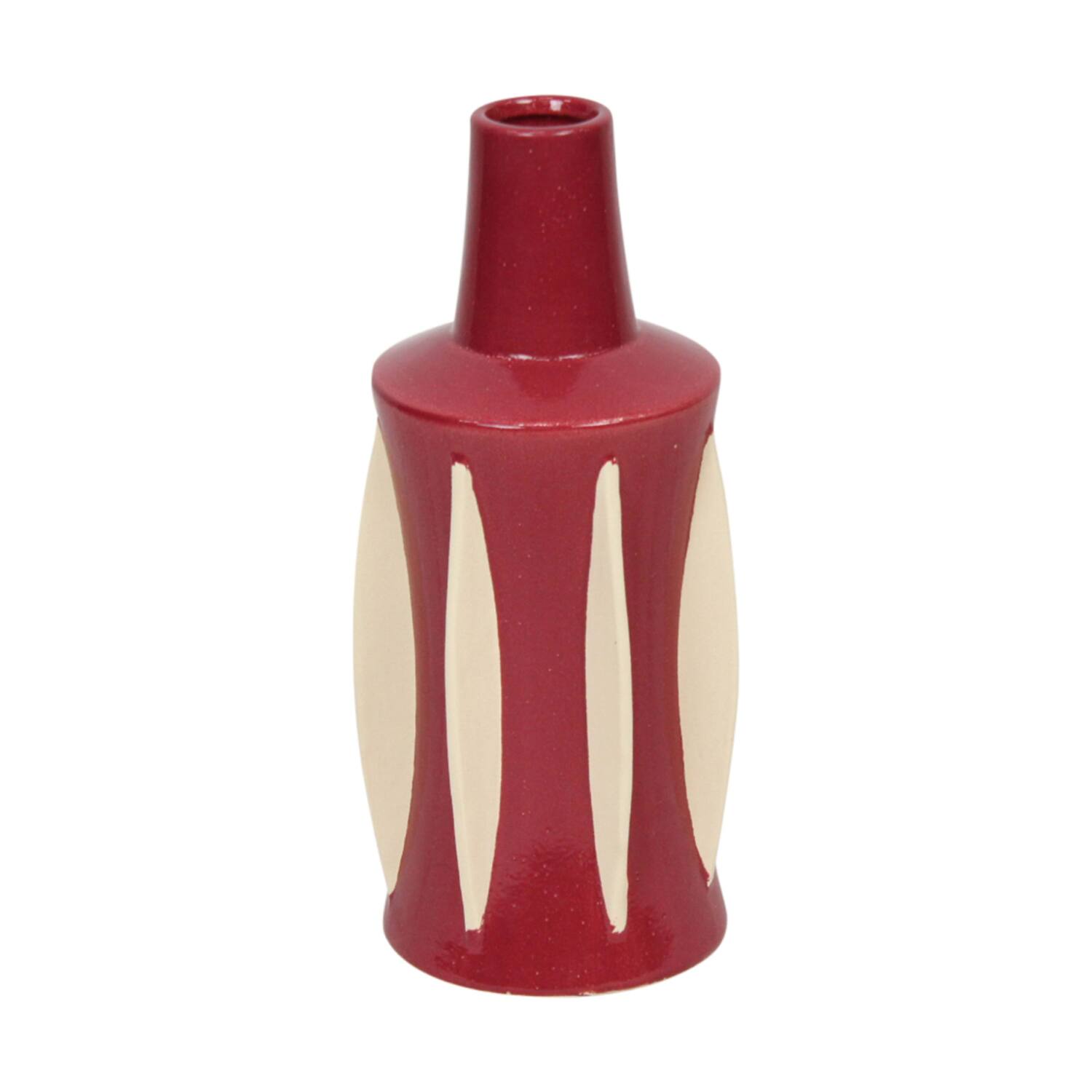 Vase ceramic 14x14x33cm - Red