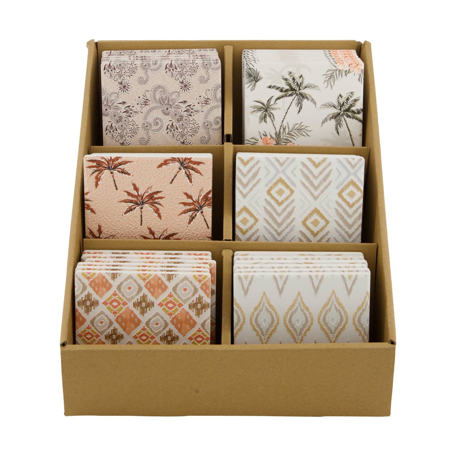 Coaster square ceramic 10x10x0.7cm - Multi