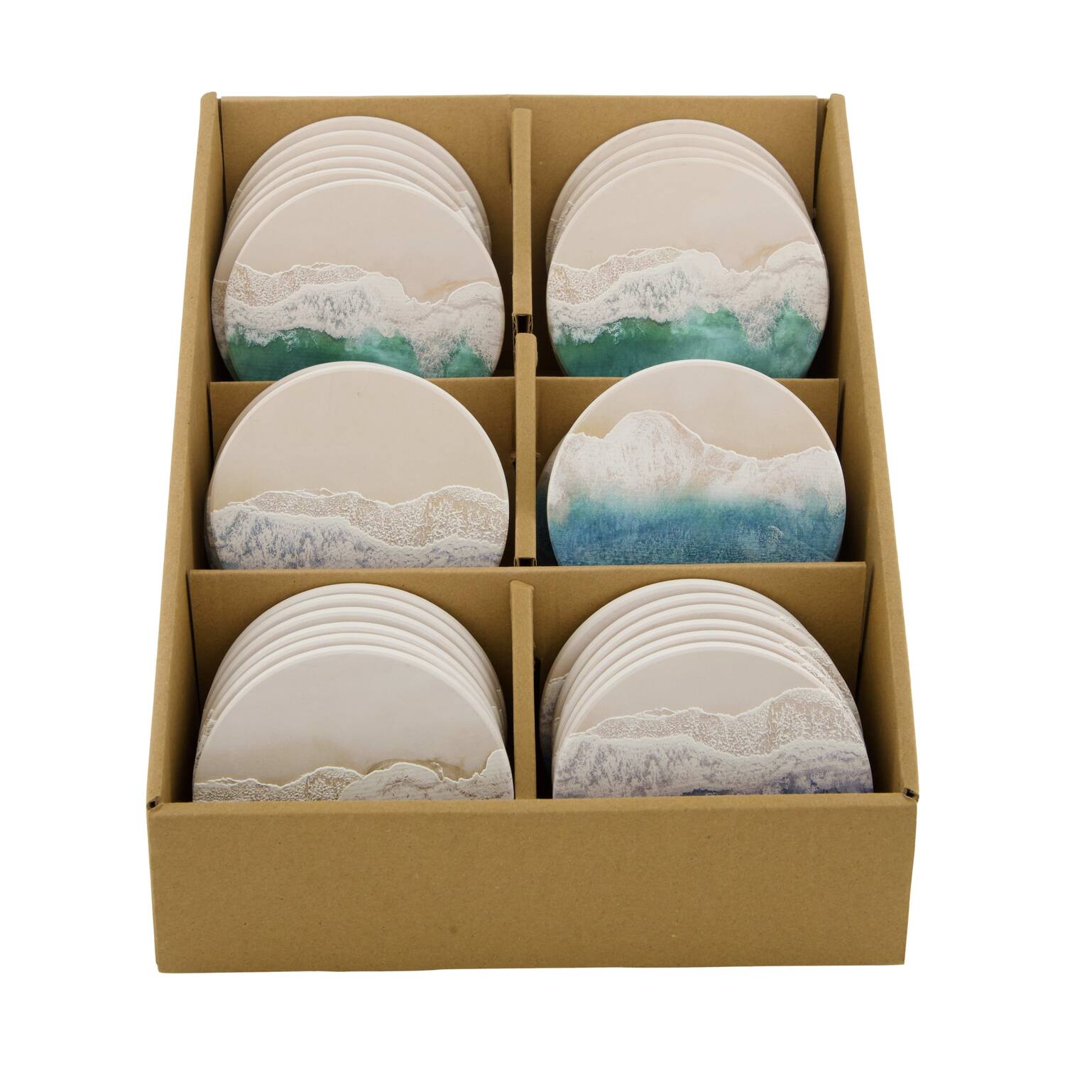 Coaster round ceramic 10.3x10.3x0.7cm - Multi