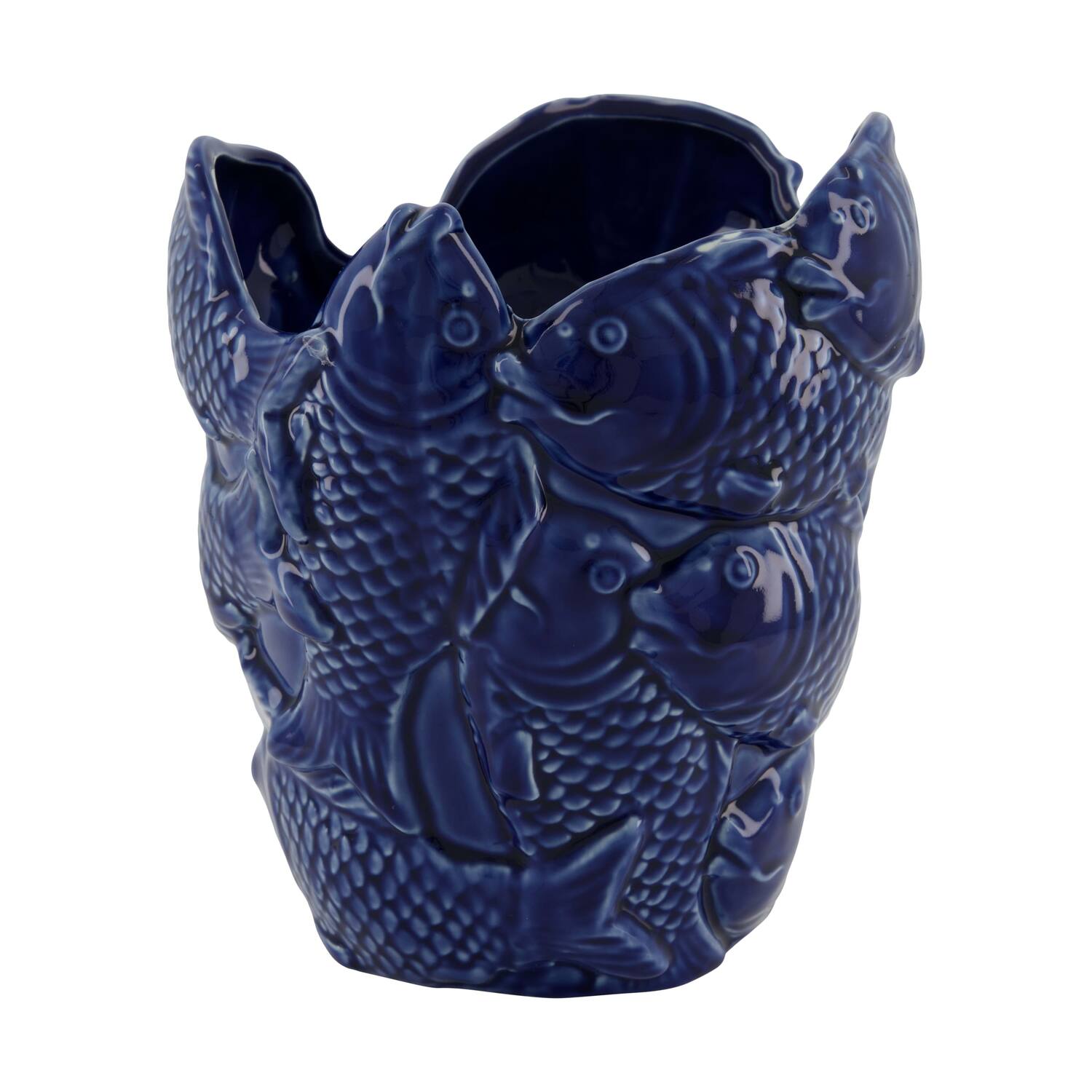 Planter fish porcelain 19x18.5x22.2cm - Blue