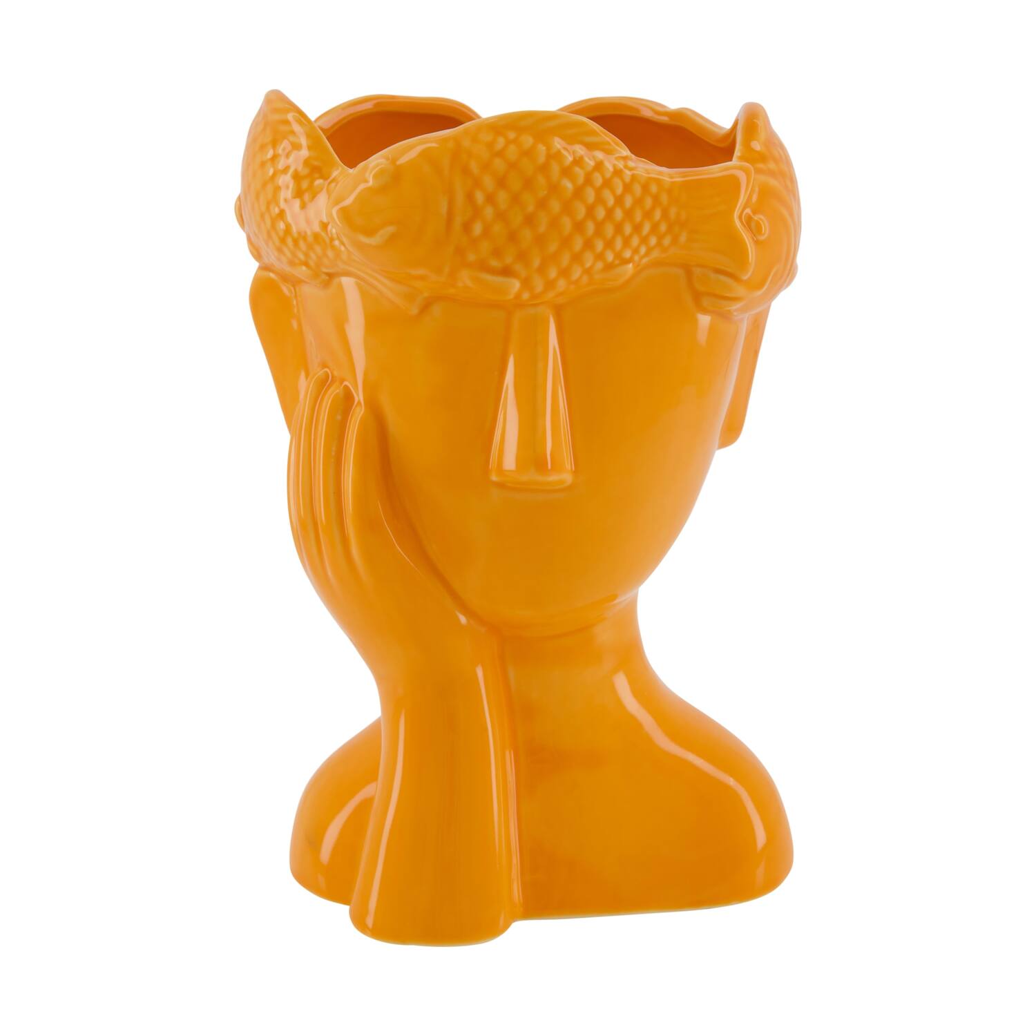 Vase fish porcelain 16x15.8x23.3cm - Orange