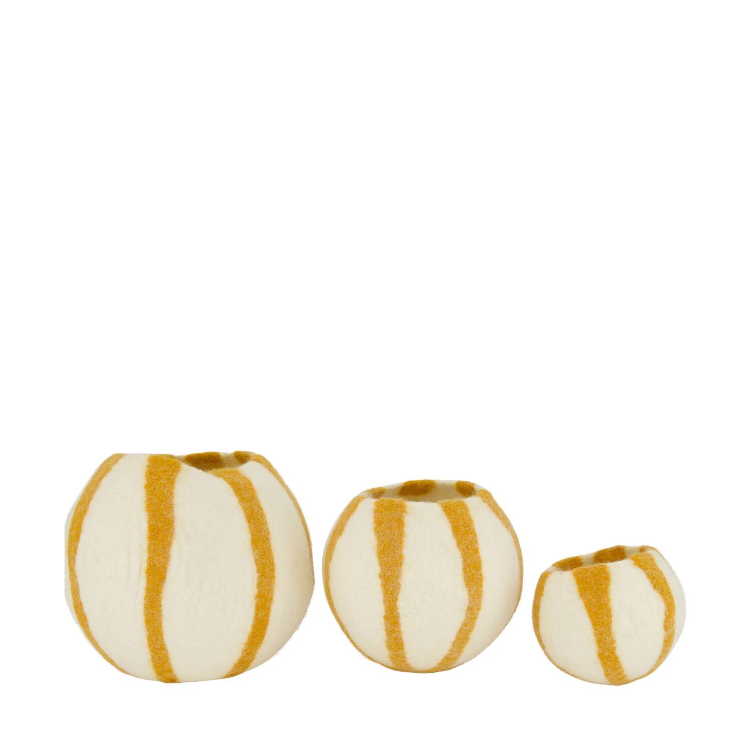 Basket round wool 24x24x21cm  - Yellow