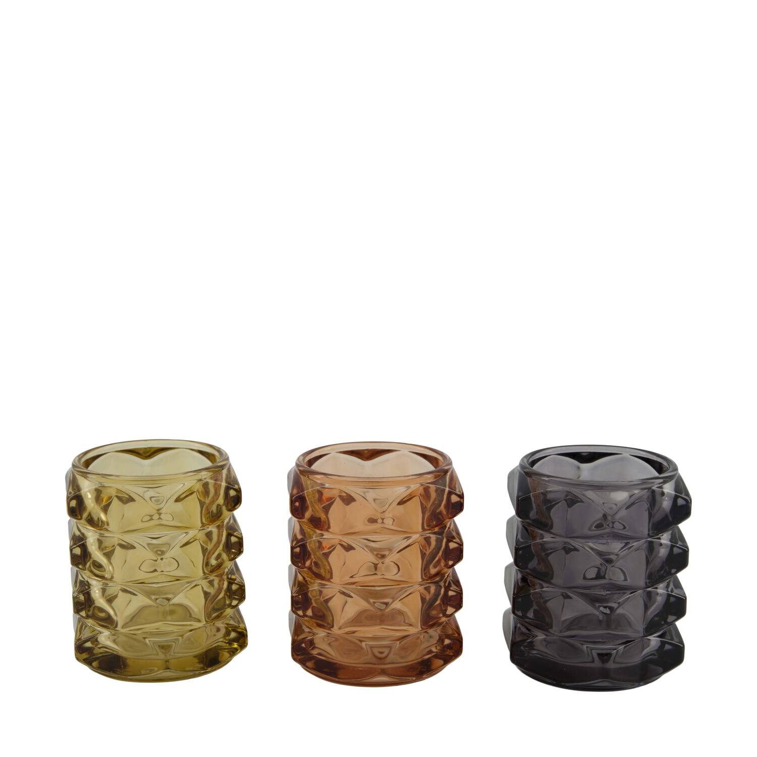 Tealight holder glass 8x8x9cm - Multi